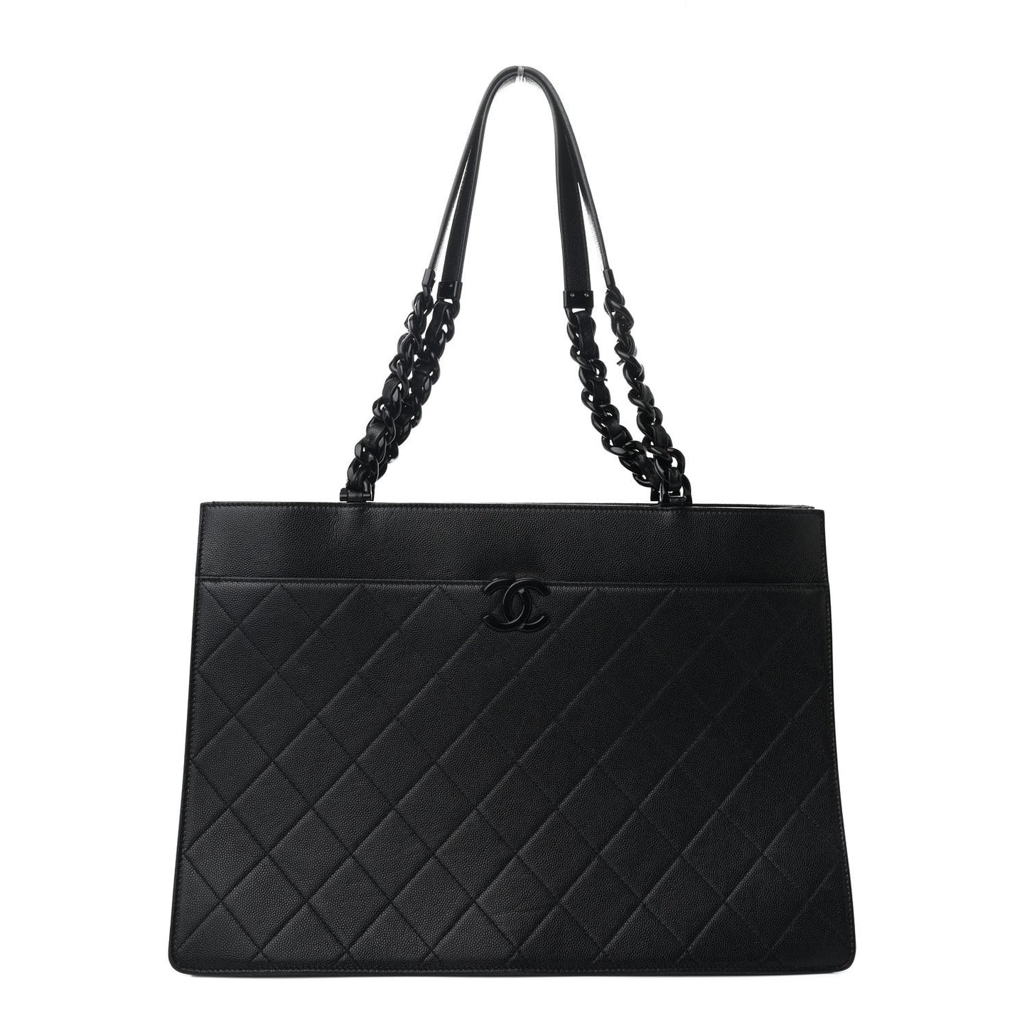 Caviar Quilted My Everything Large Shopping Tote Black