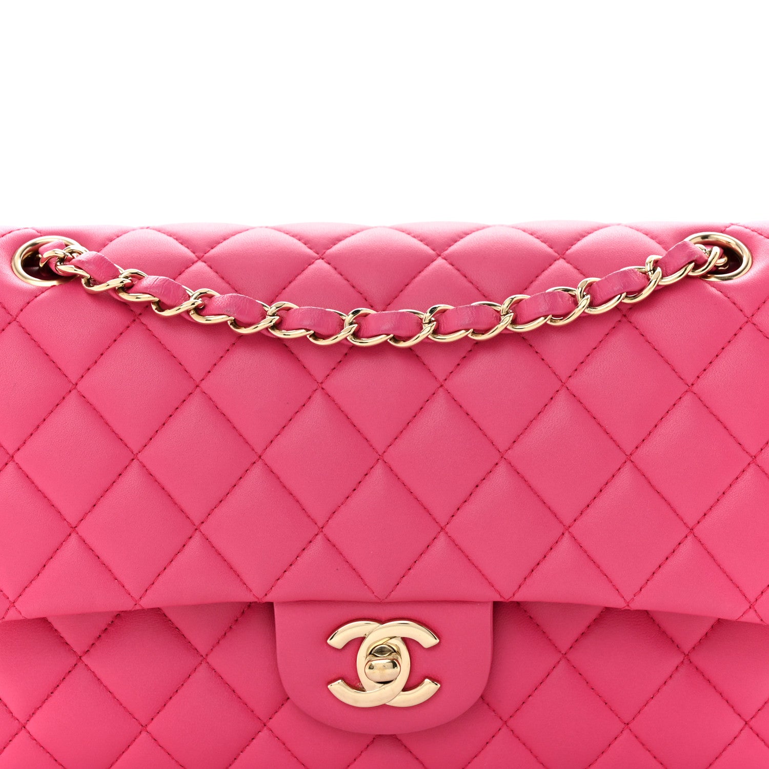 Chanel Lambskin Quilted Medium Double Flap Pink 8 of 14