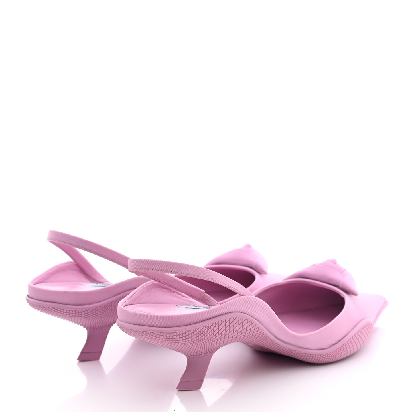 Nylon Flower Pointed Toe 45mm Slingback Pumps 38.5 Primula