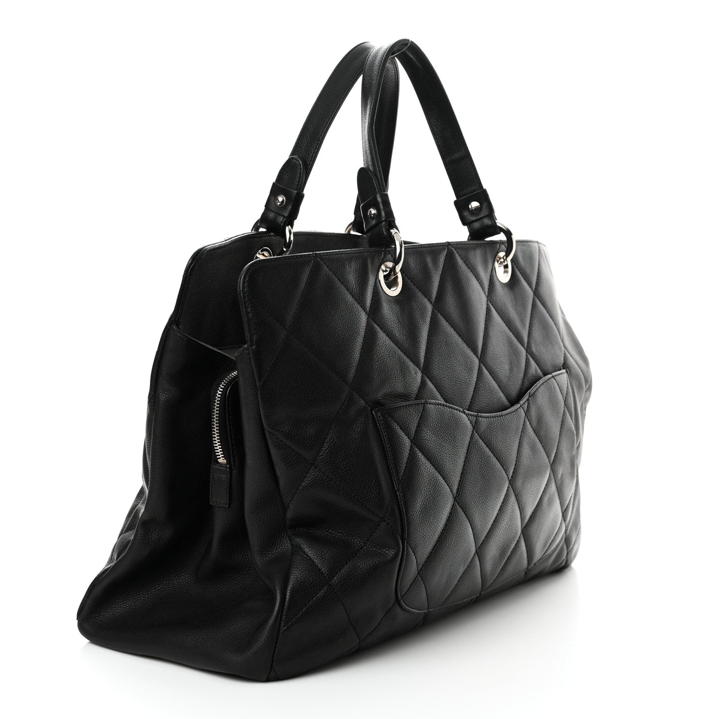 Caviar Quilted Timeless CC XL Shopping Tote Black
