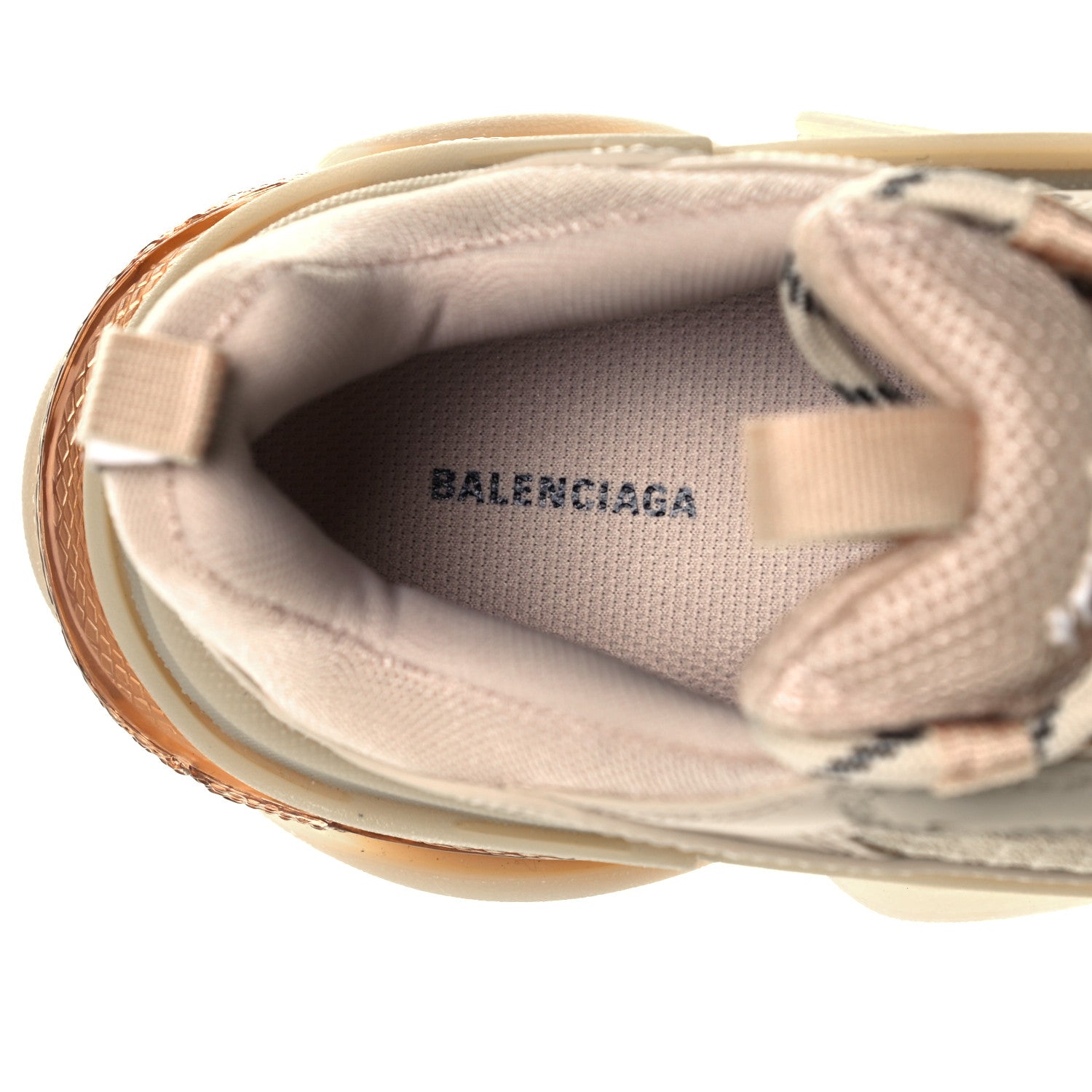Balenciaga Fabric Mesh Clear Sole Womens Triple S Sneakers 39 Beige 9 of 10