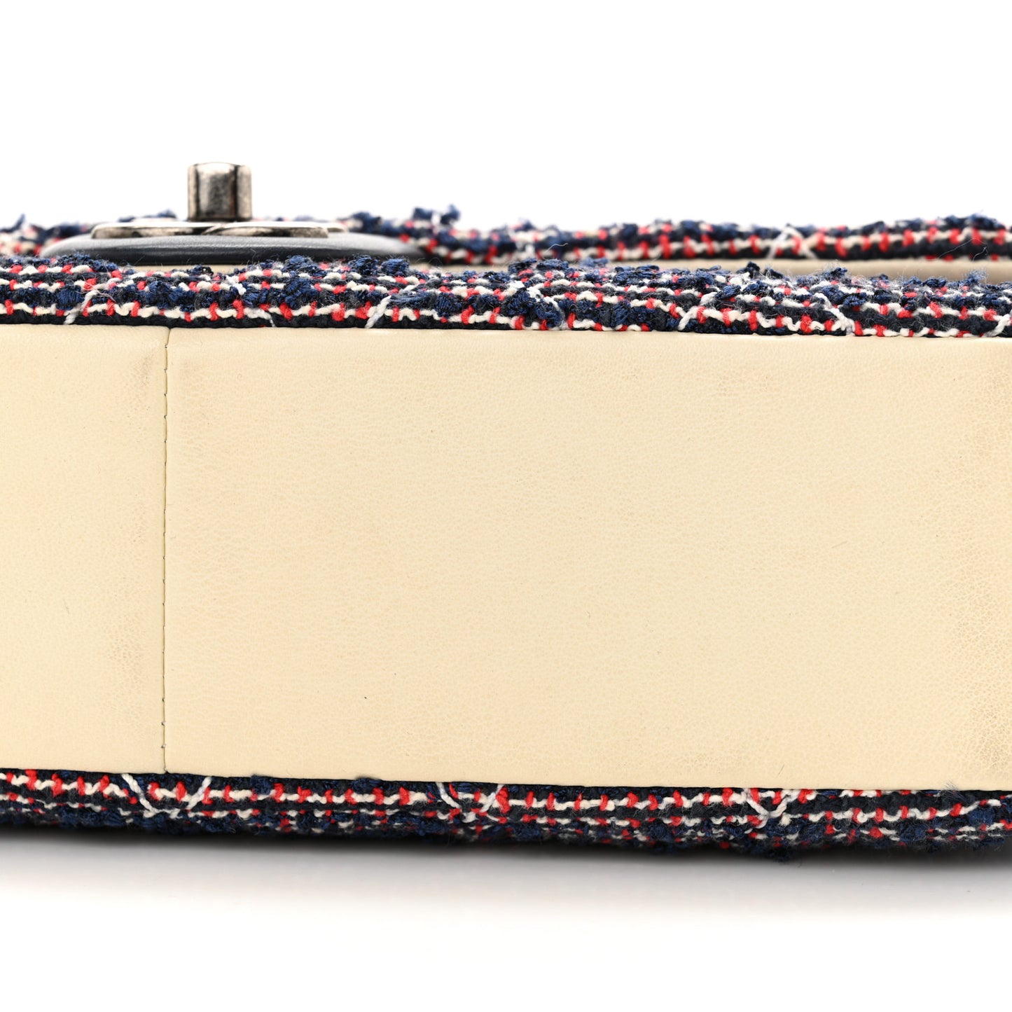 Tweed Quilted Medium Single Flap Blue Multicolor