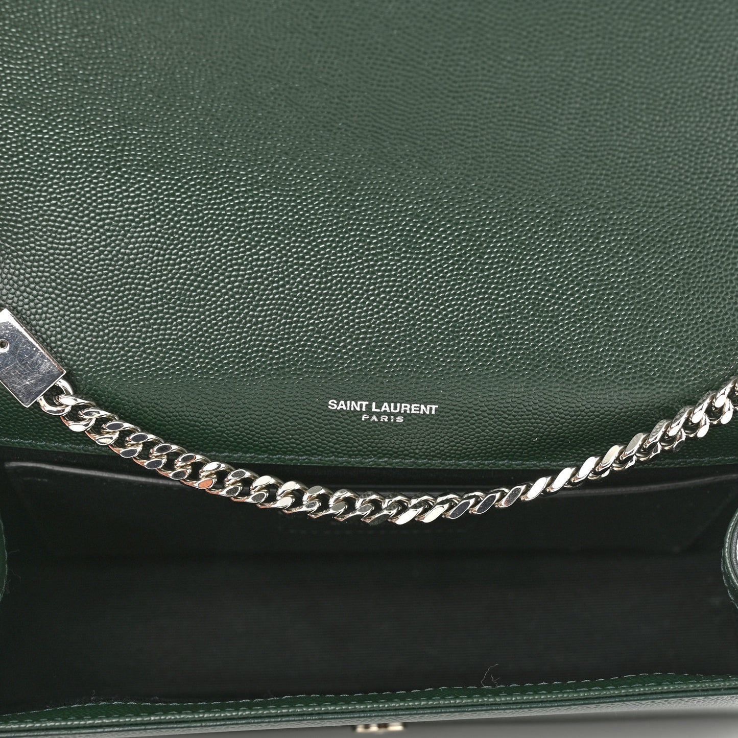 Grain De Poudre Medium Monogram Kate Satchel Vert Fonce