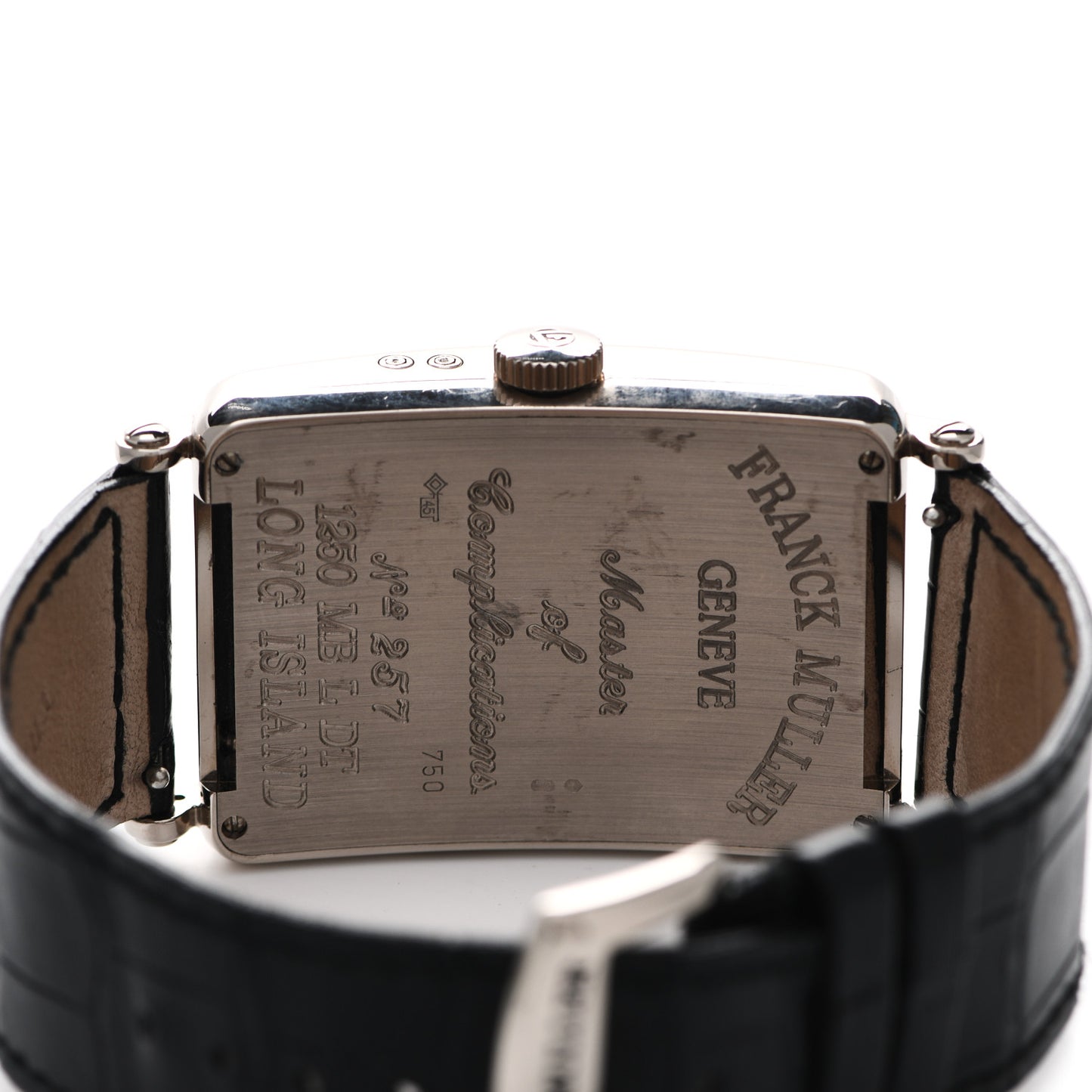 18K White Gold Alligator 39mm Long Island Master Banker Lunar Automatic Watch 1250MBLDT