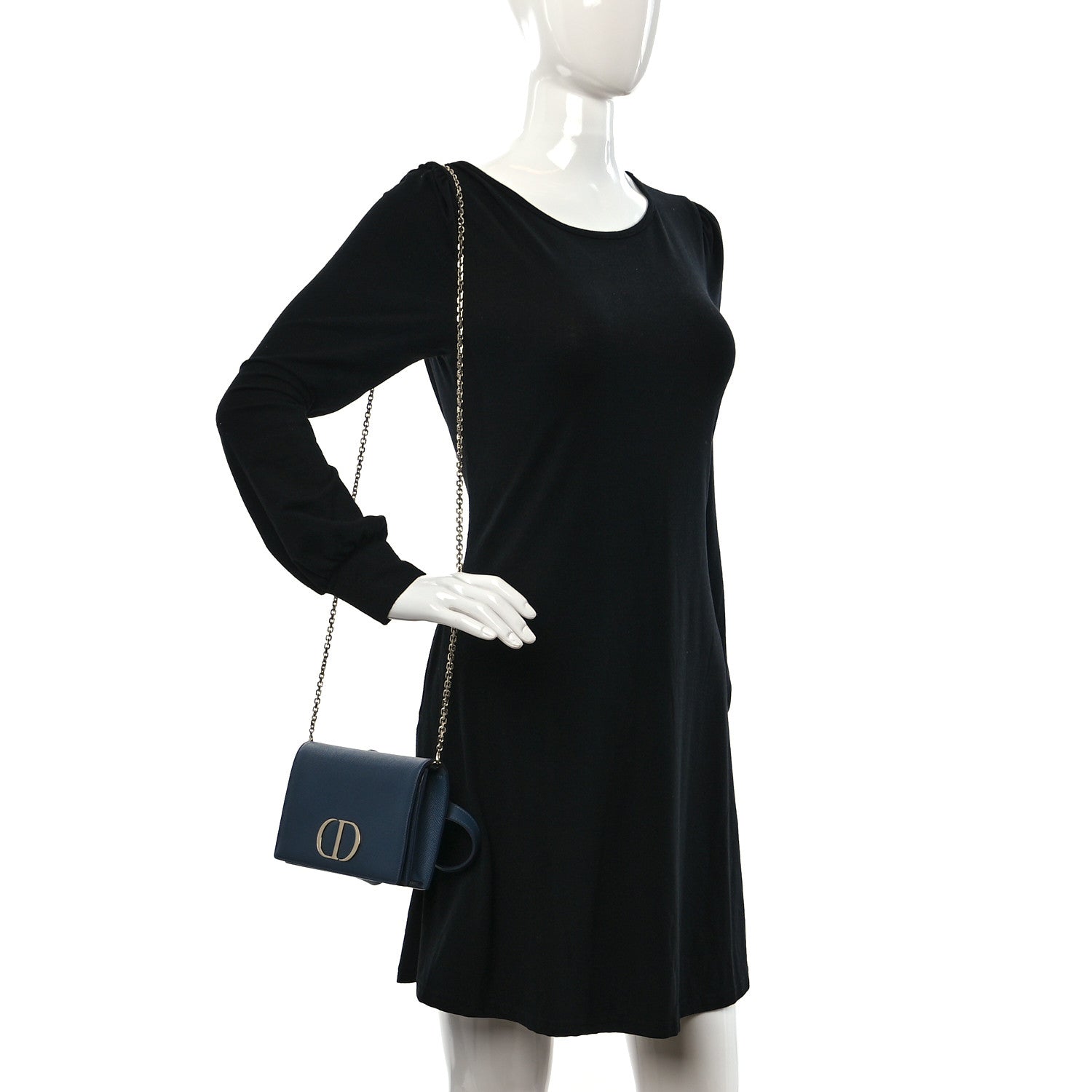 Christian Dior Calfskin 30 Montaigne 2 in 1 Pouch Dark Blue 2 of 10