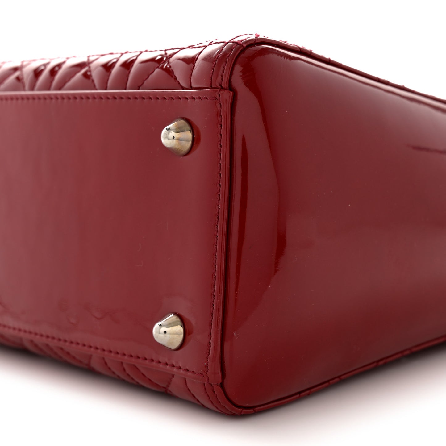 Patent Cannage Large Lady Dior Red