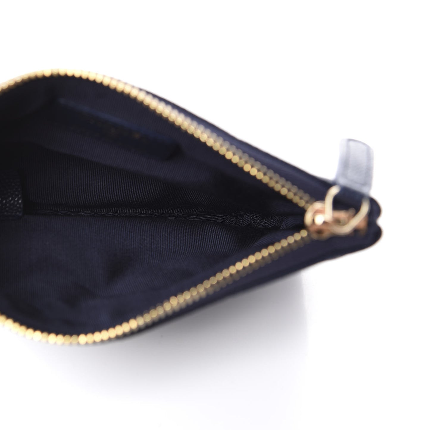 Caviar Quilted Small Cosmetic Case Navy Blue