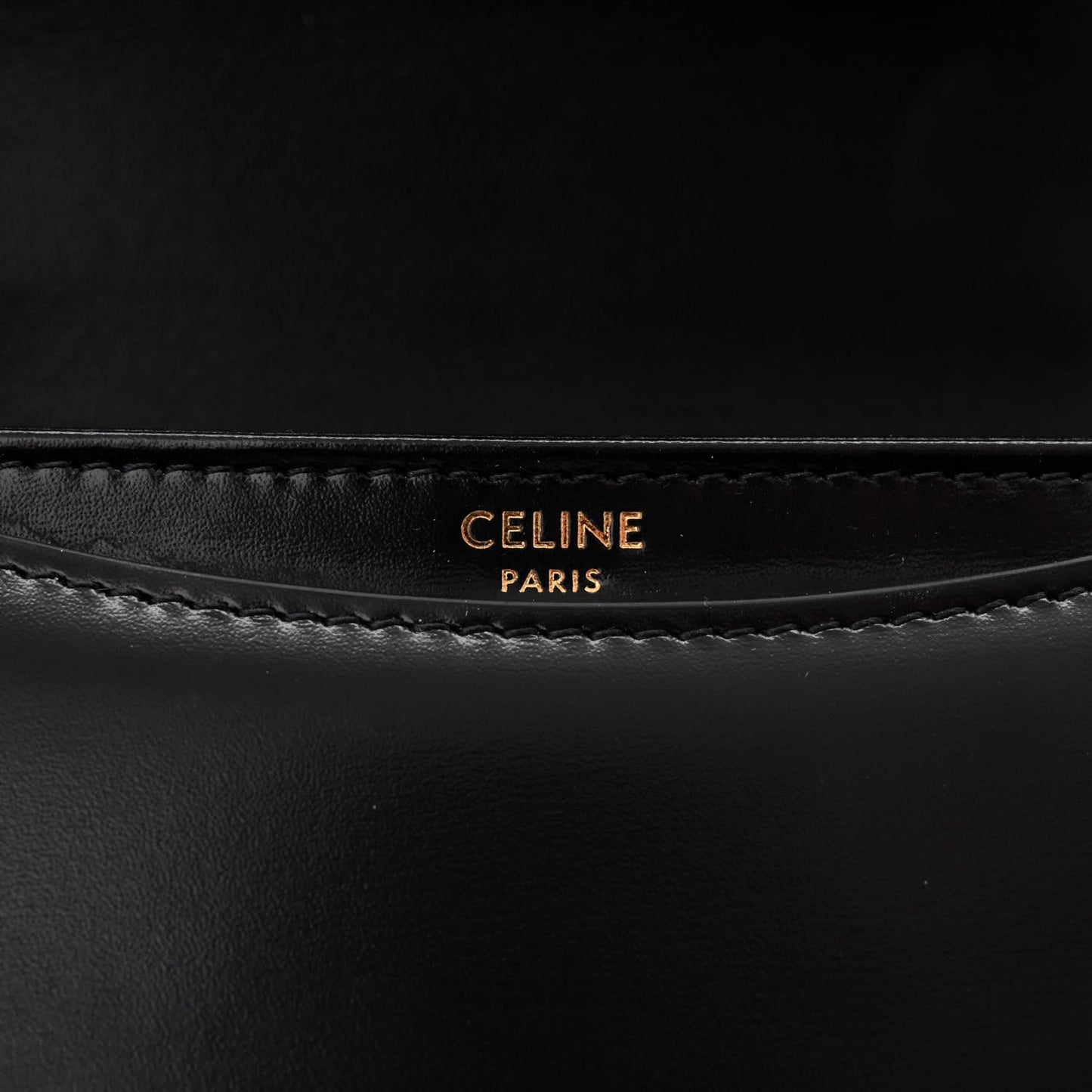Shiny Calfskin Triomphe Mini Besace Clea Black