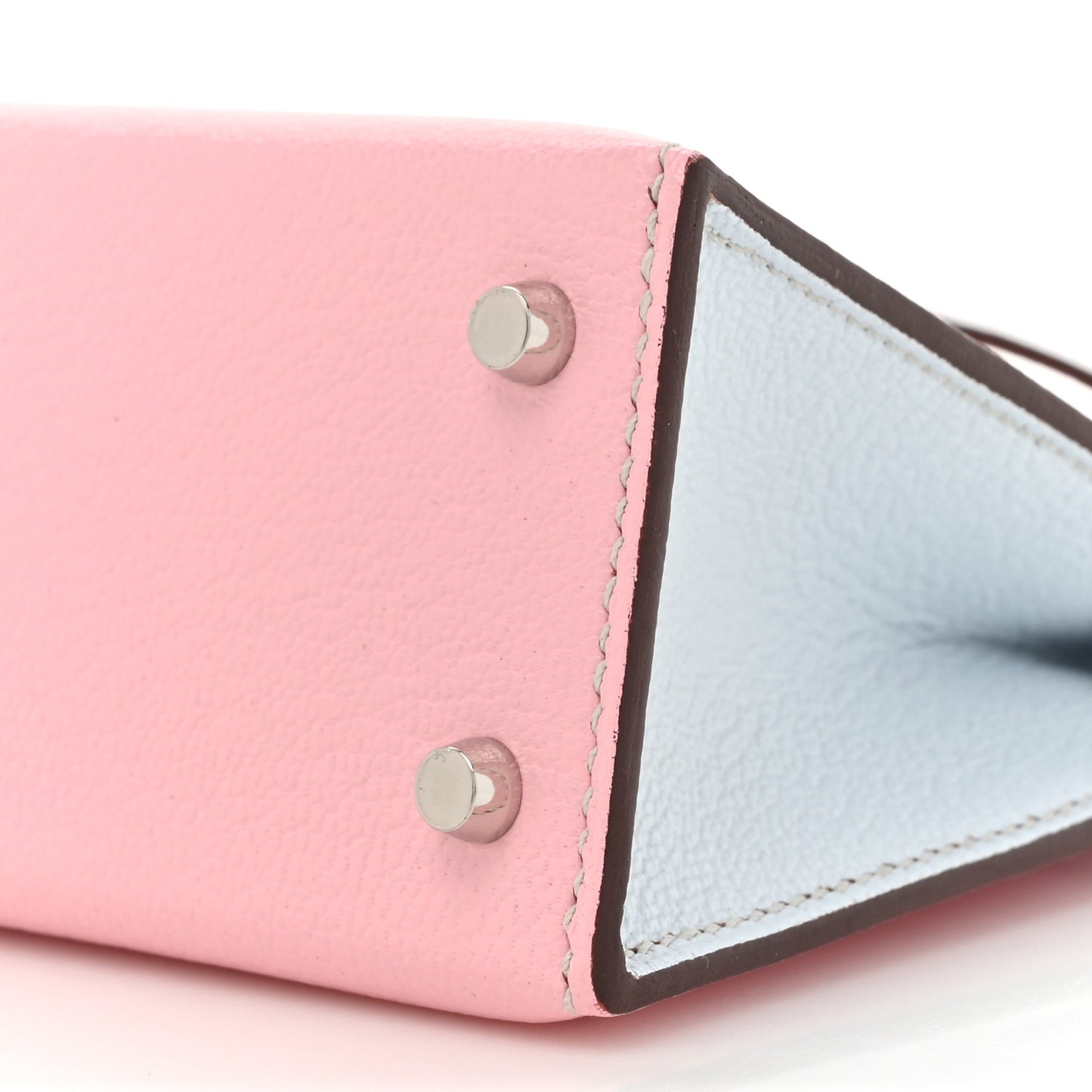 Chevre Mysore Horseshoe Mini Kelly Sellier 20 Rose Sakura Bleu Brume