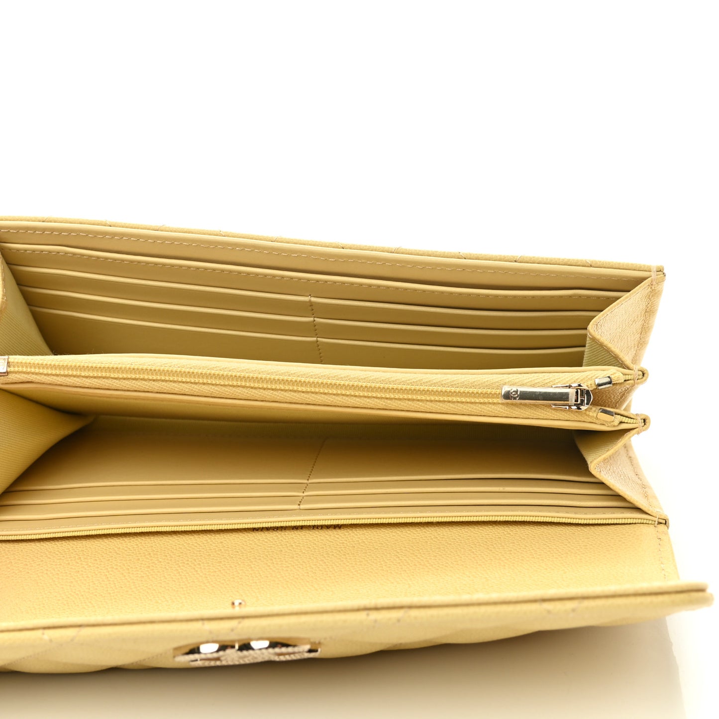 Caviar Quilted CC Flap Wallet Yellow