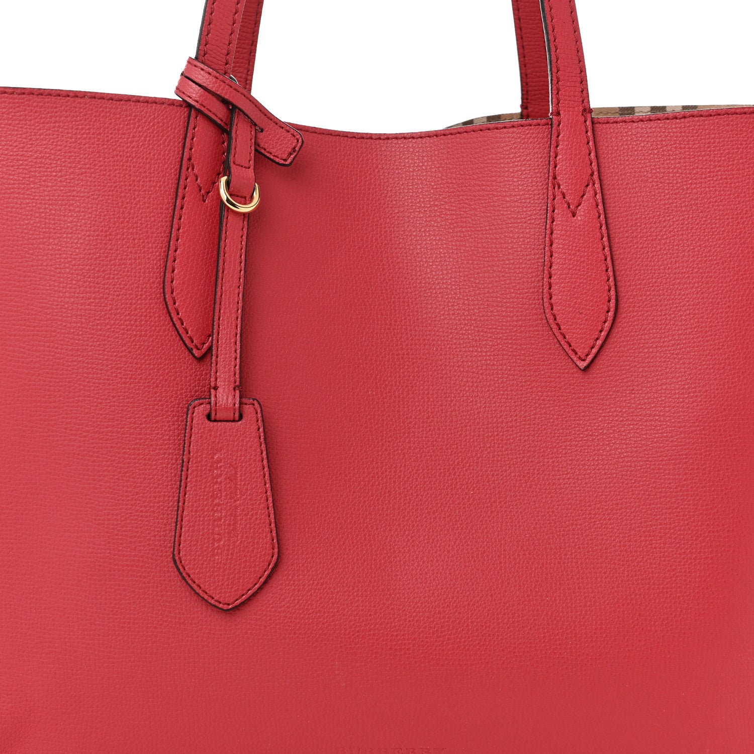 Burberry Haymarket Check Medium Reversible Tote Poppy Red 13 of 18