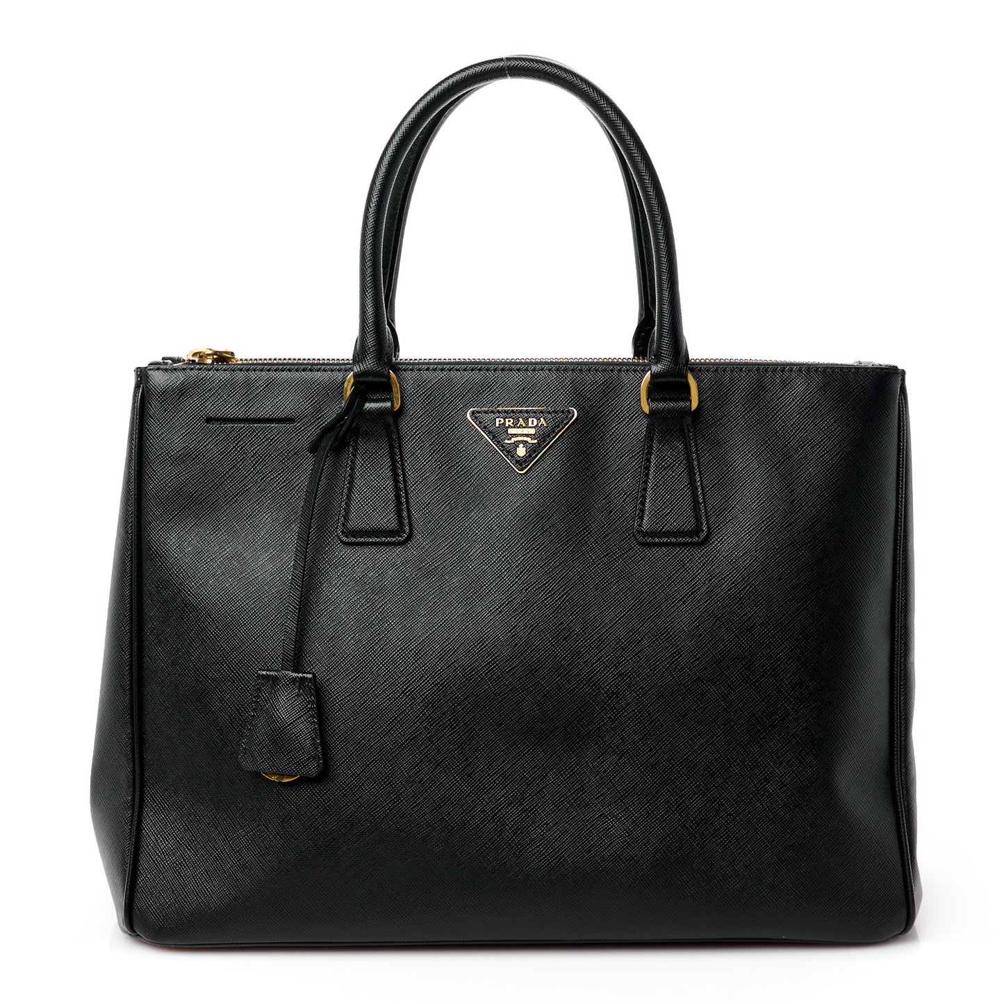 Saffiano Large Galleria Double Zip Tote Black