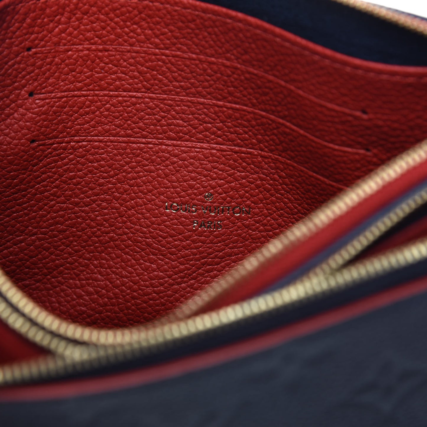 Empreinte Double Zip Pochette Marine Rouge