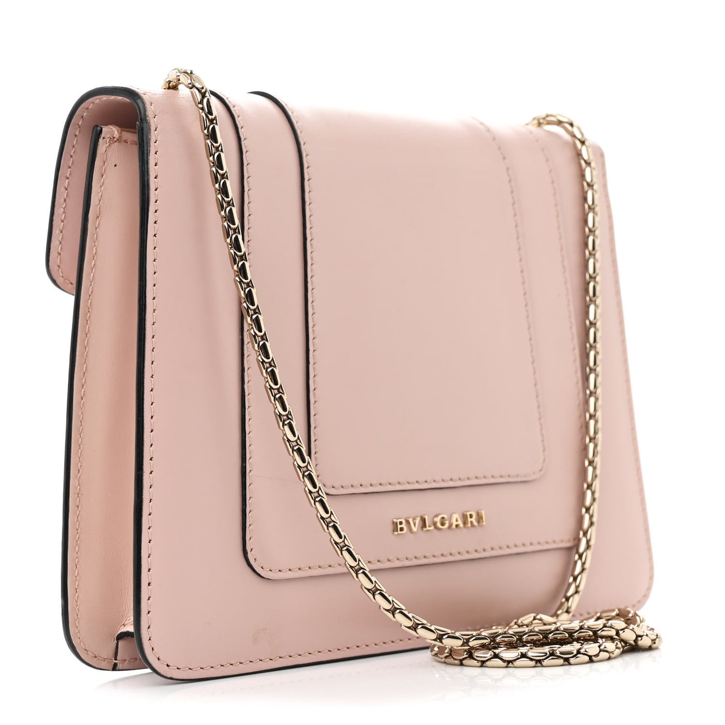 Calfskin Small Serpenti Forever Snake Strap Crossbody Bag Light Pink