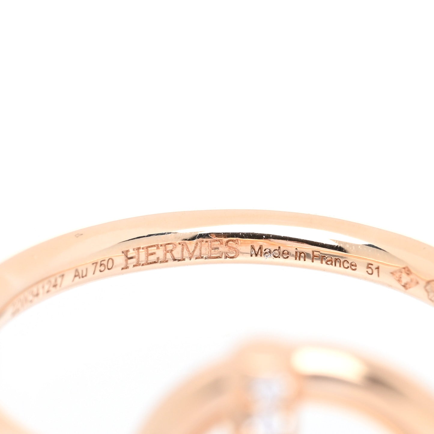18K Rose Gold Diamond PM Echappee Ring 51 5.75