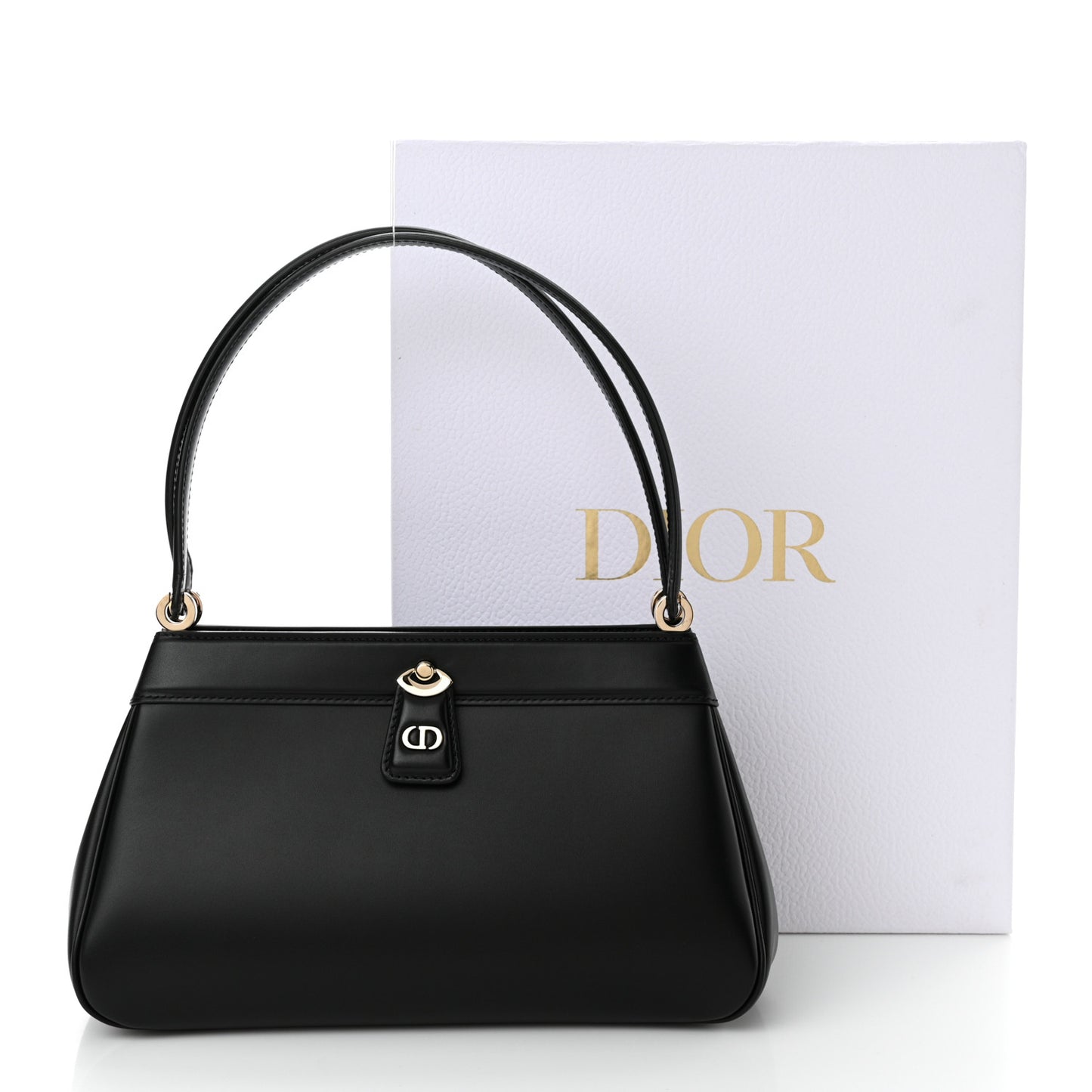 Calfskin Medium Key Shoulder Bag Black