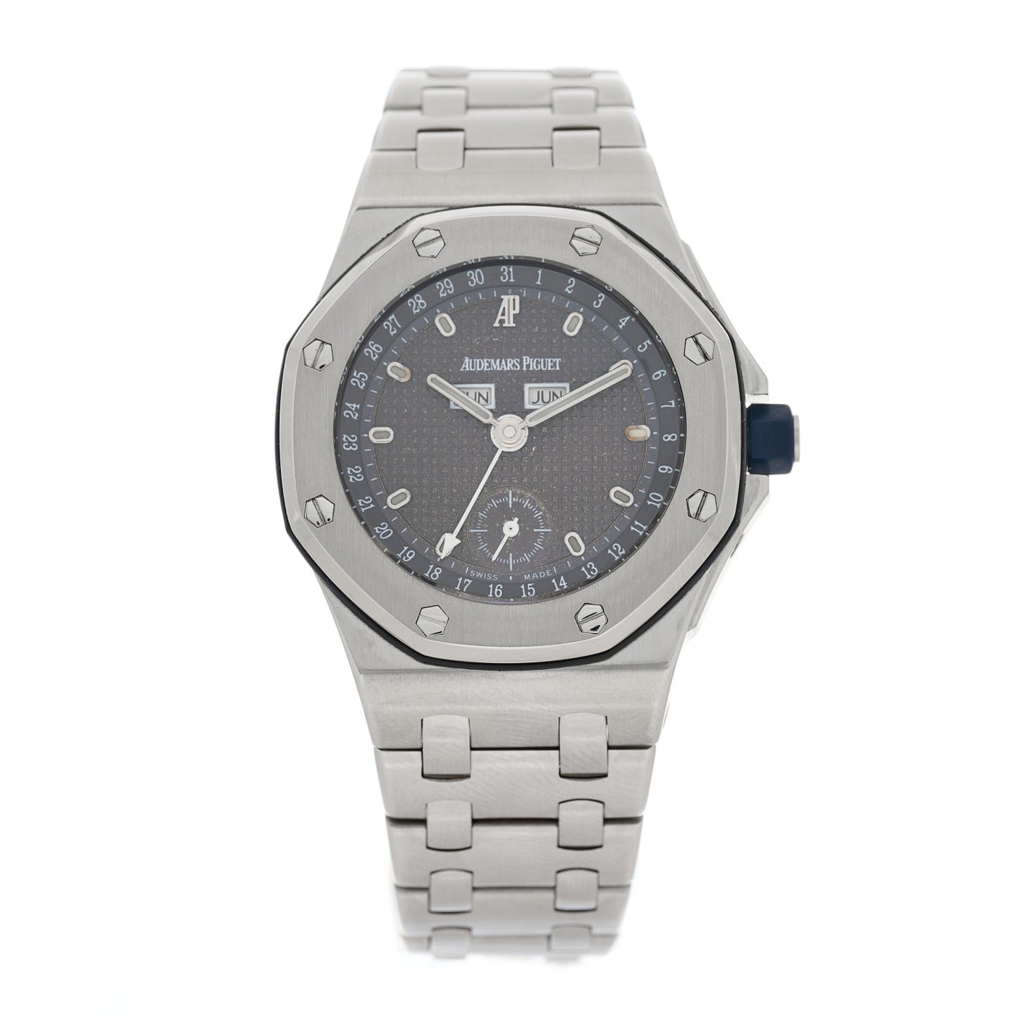 Stainless Steel 38mm Royal Oak Offshore Triple Calendar Automatic Watch Grey 25808ST.OO.D009XX.01