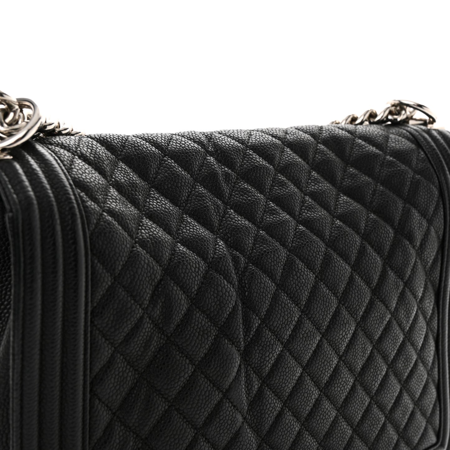 Caviar Quilted Large Boy Flap Black