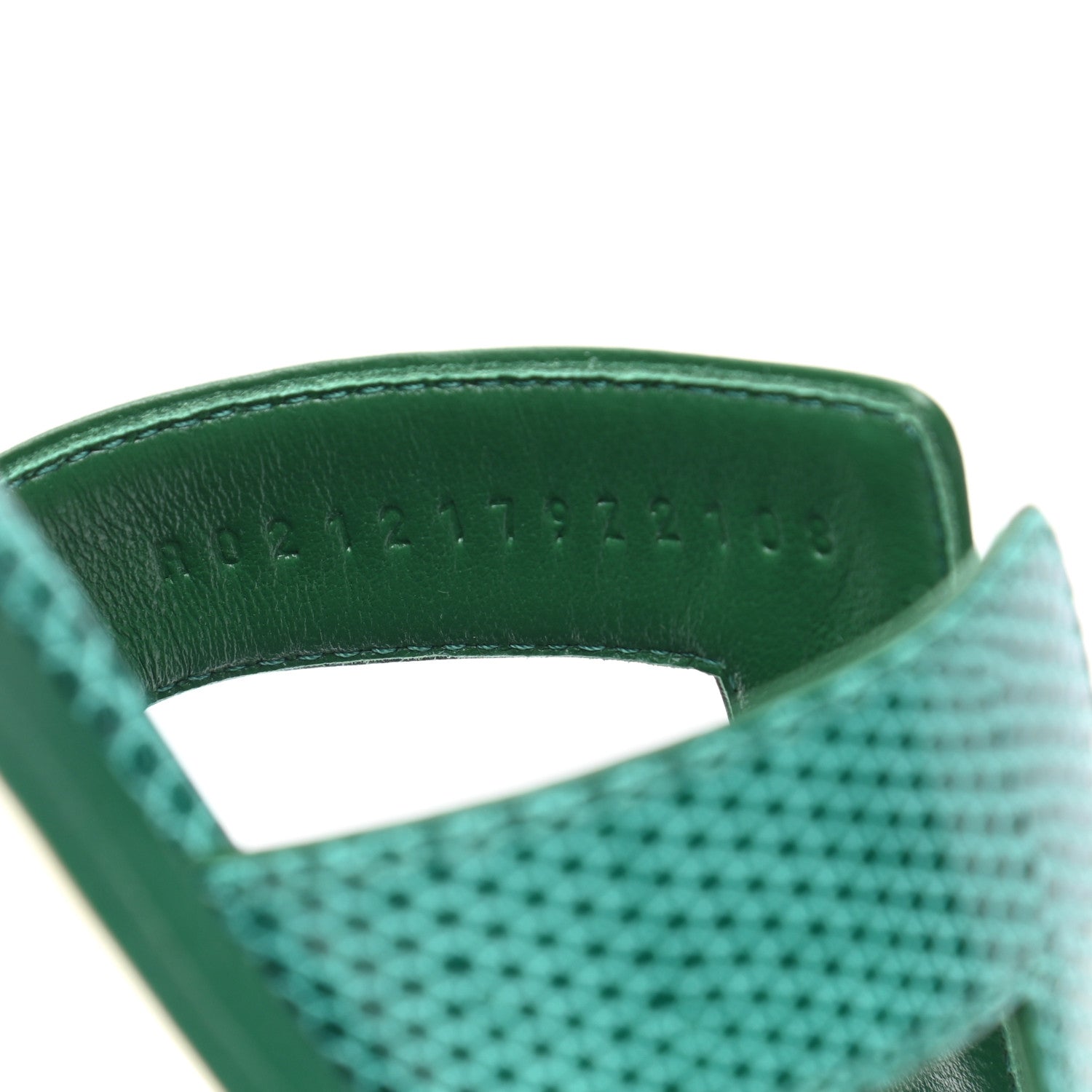Hermes Lizard Oran Sandals 36 Vert Emeraude 8 of 8