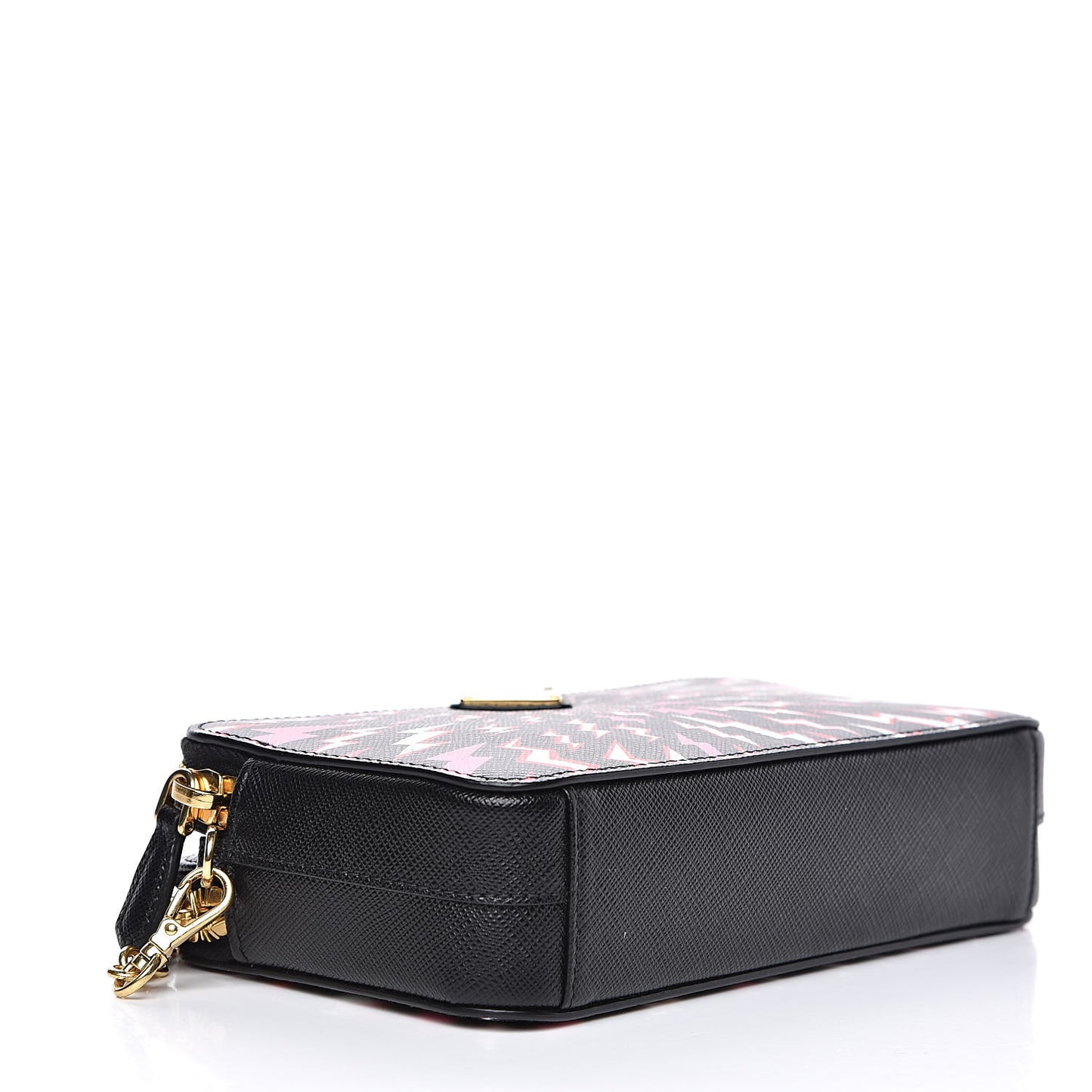 X UNIVERSAL STUDIOS Saffiano Thunder Frankenstein Mini Double Zip Chain Crossbody Bag Lacca