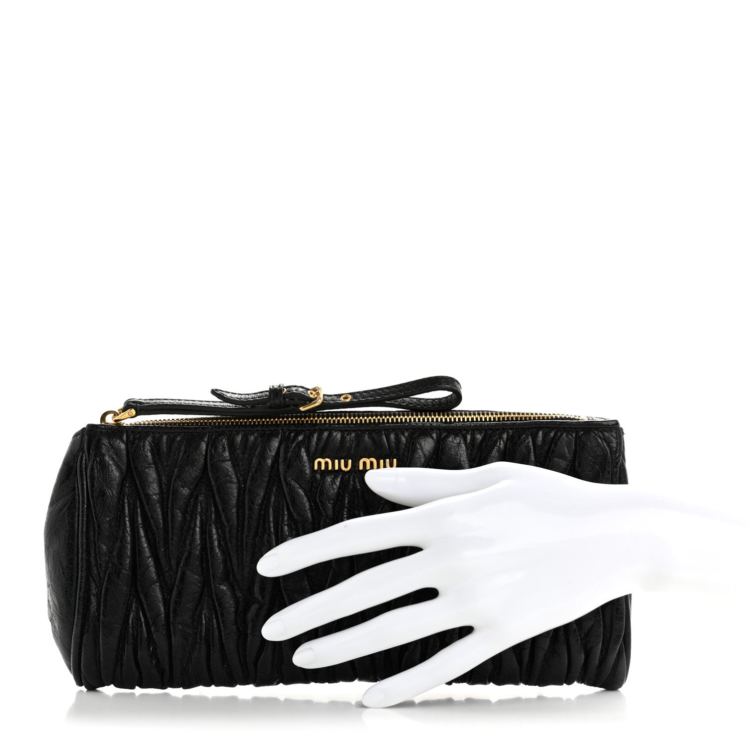 Miu Miu Nappa Matelasse Wristlet Black 2 of 11