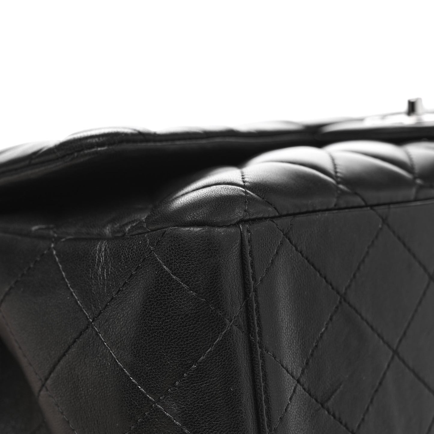 Lambskin Quilted Maxi Double Flap Black
