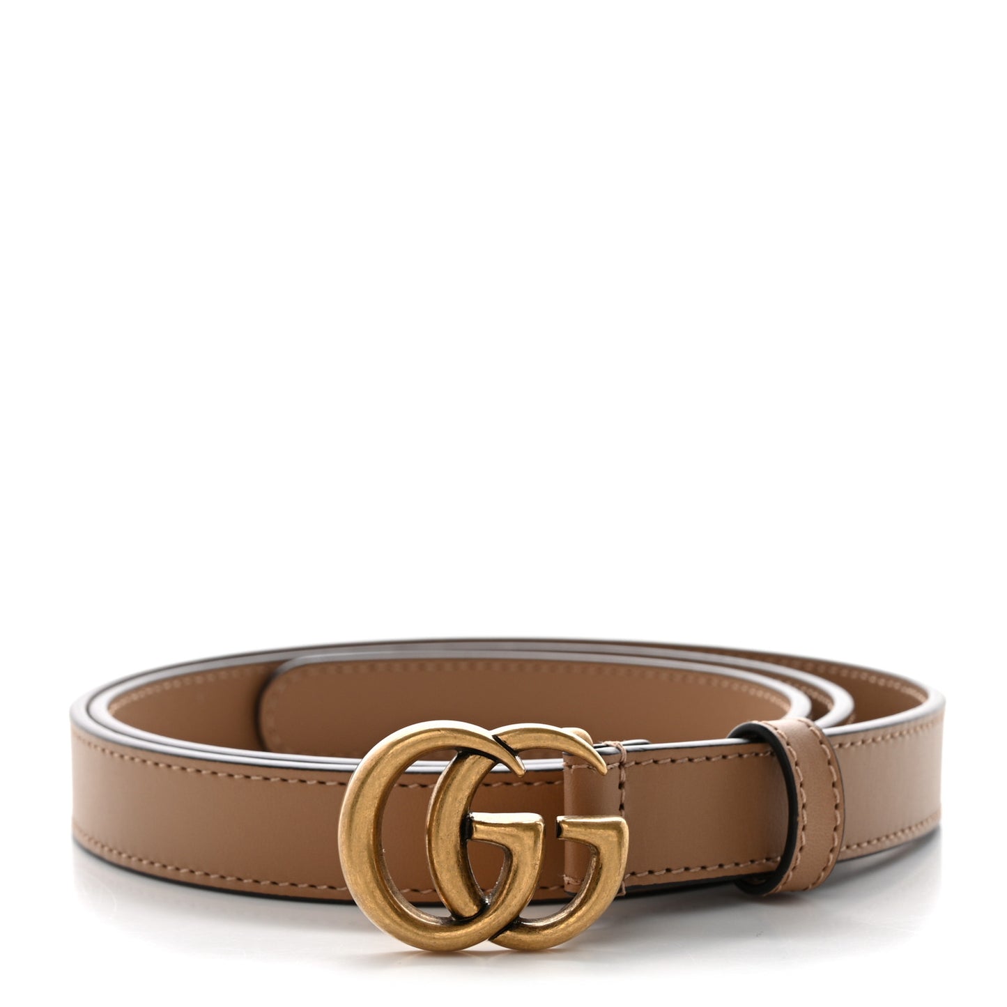 Moon Calfskin Double G 20mm Belt 90 36 Natural Tan