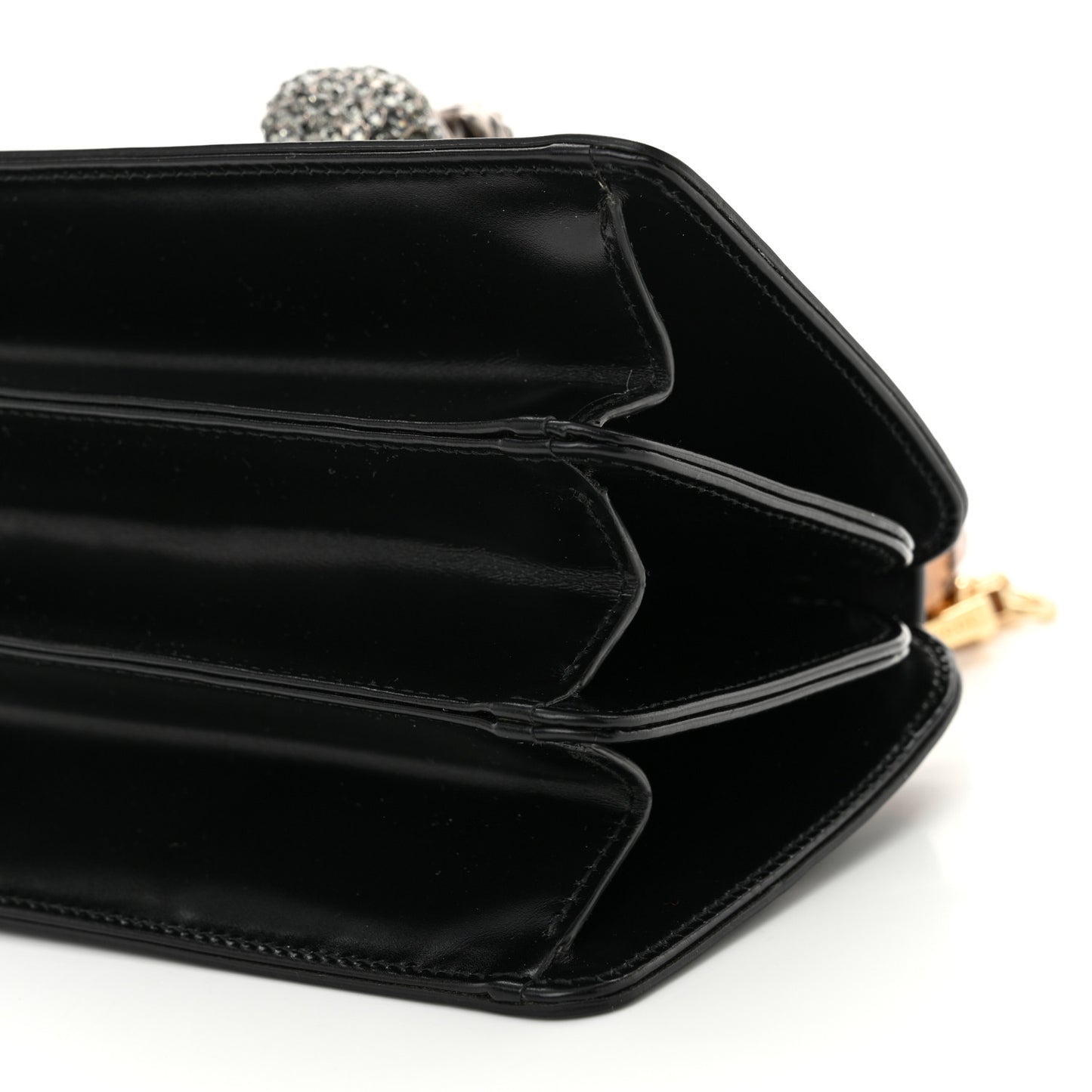Calfskin Bamboo Mini Thiara Top Handle Bag Black