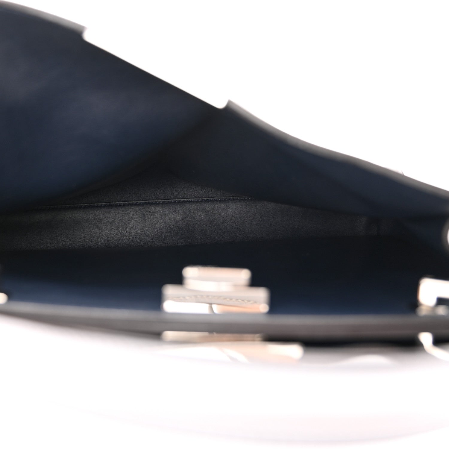 Fendi Vitello Tahiti Burro Large Peekaboo Iconic Essentially Satchel Ardesia Dark Blue 6 of 15
