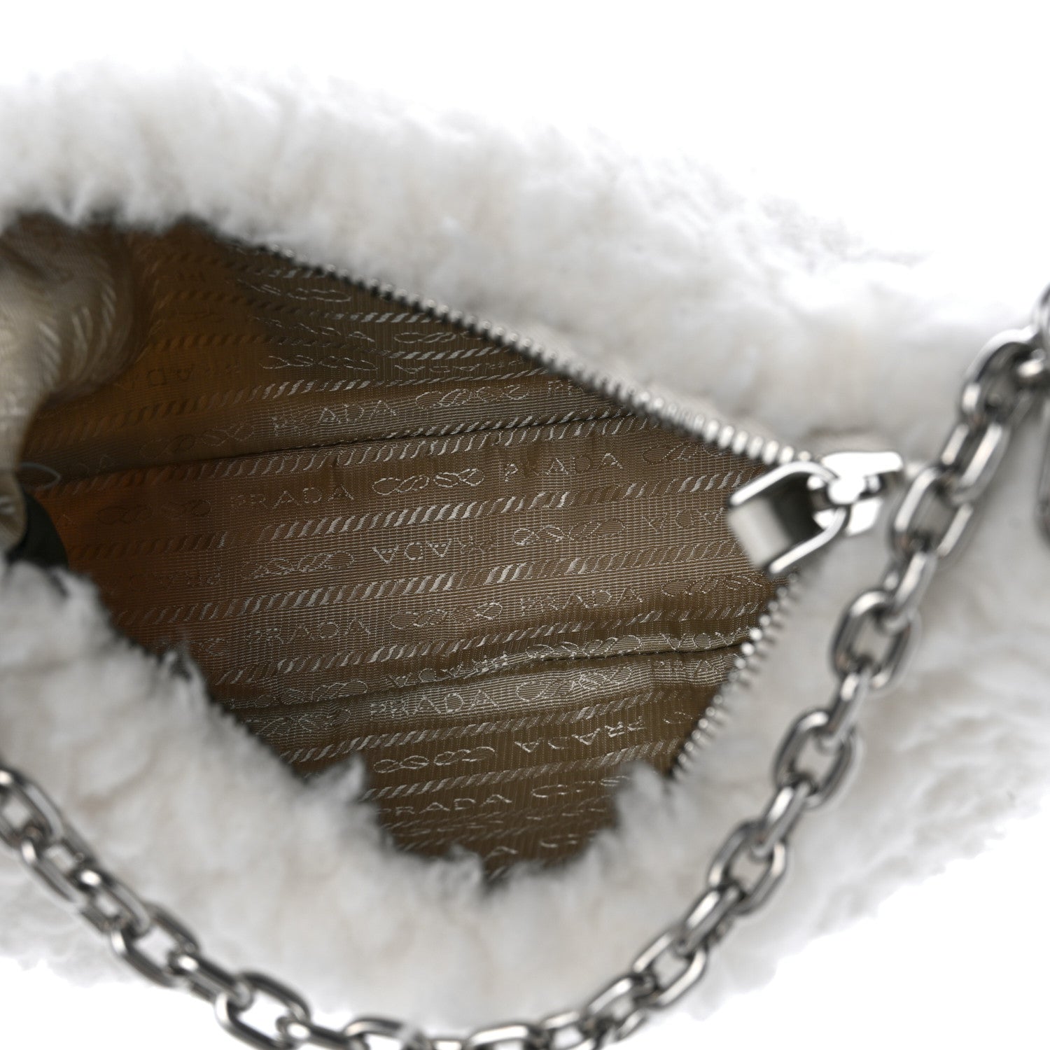 Prada Wool Cashmere Re-Edition 2005 Shoulder Bag Naturale 5 of 10