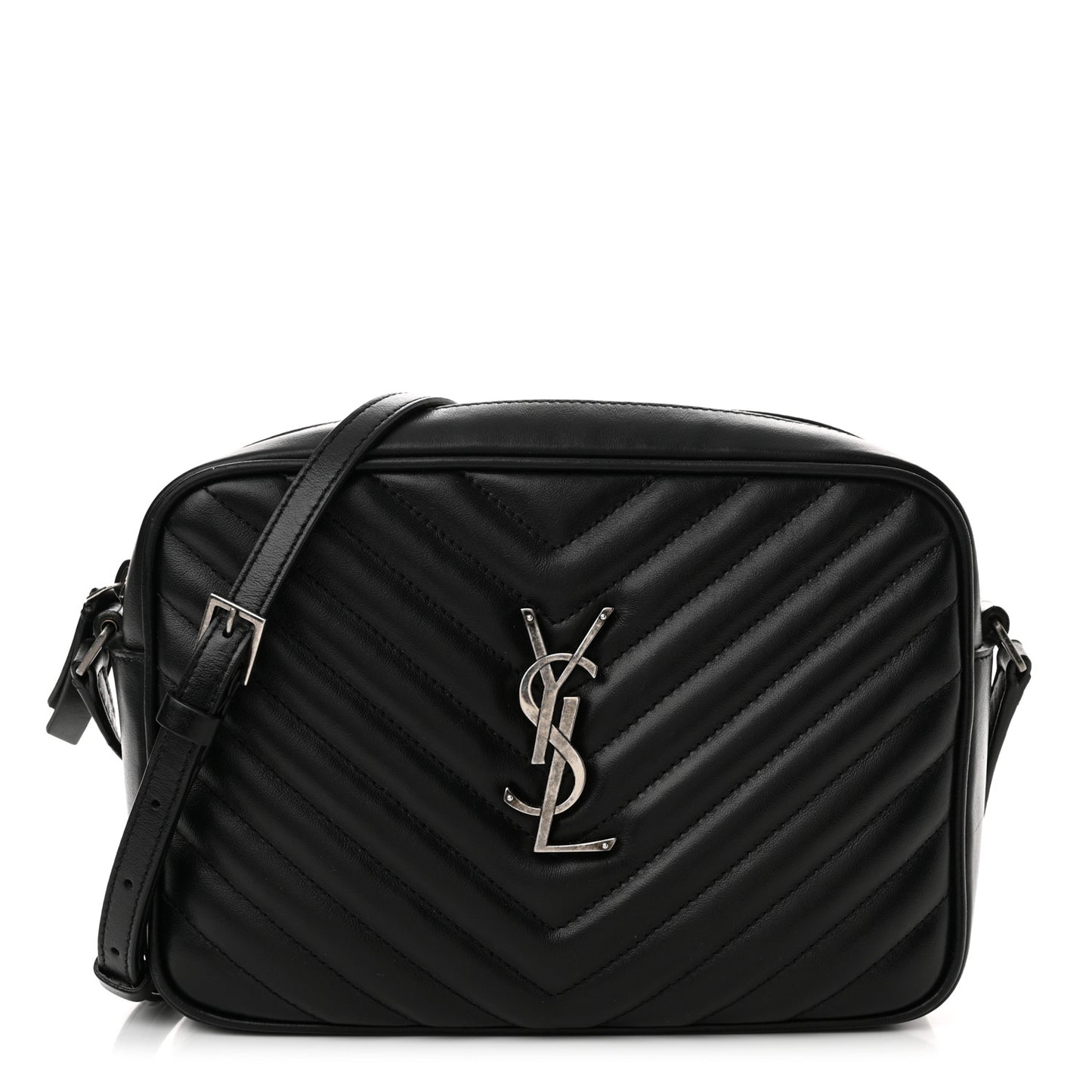 Calfskin Matelasse Monogram Lou Camera Bag Black