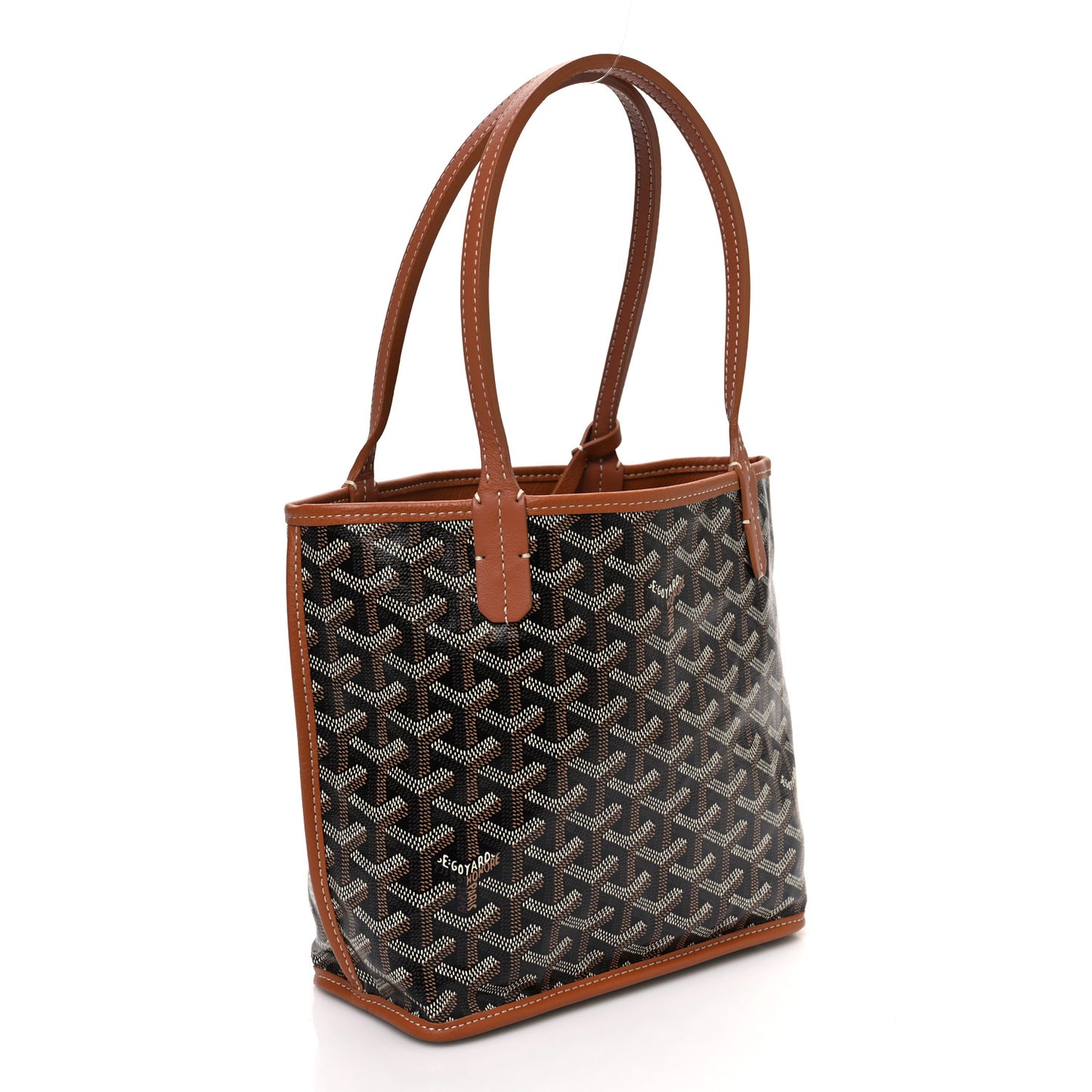 Goyardine Reversible Mini Anjou Black Gold