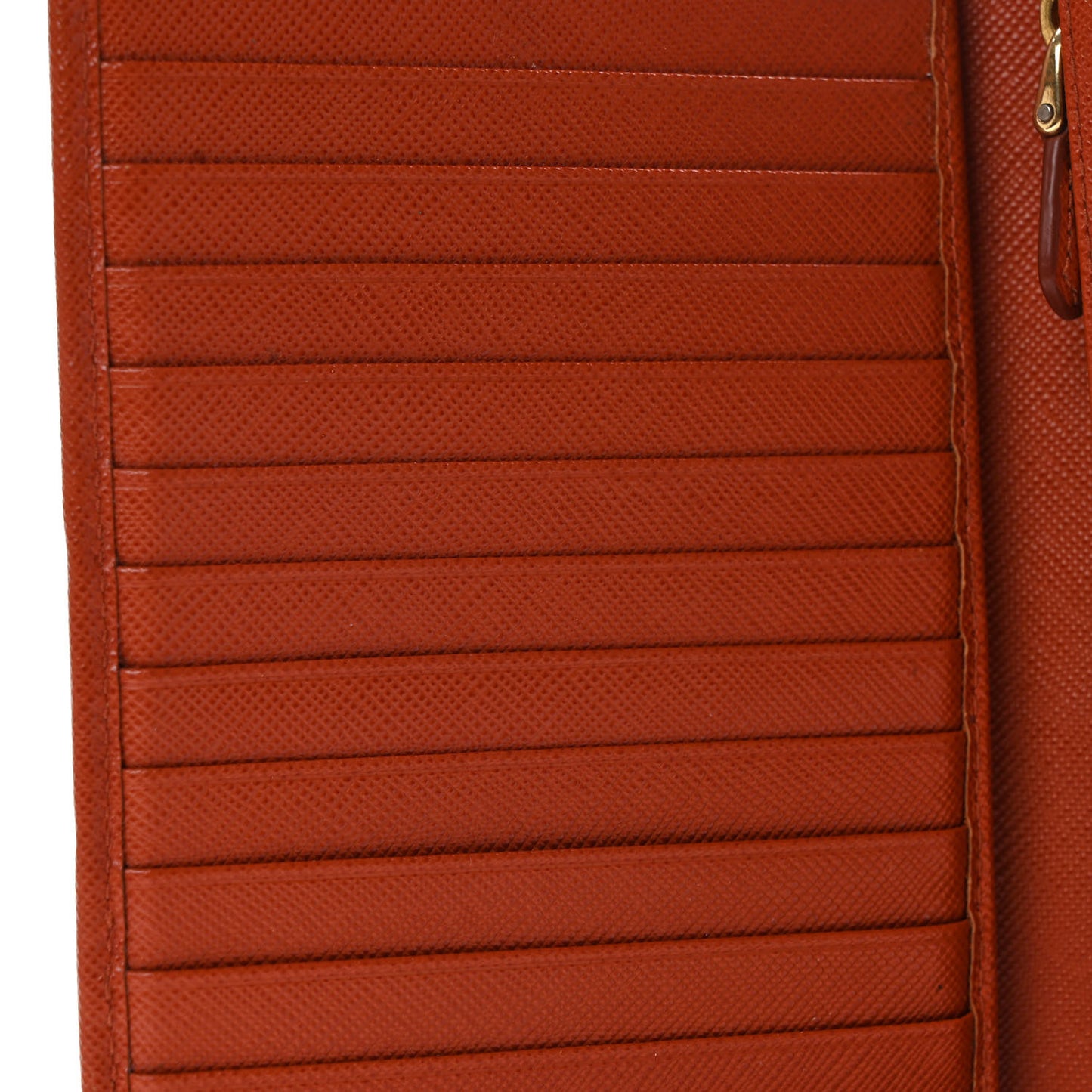 Saffiano Metal Large Compact Flap Wallet Papaya