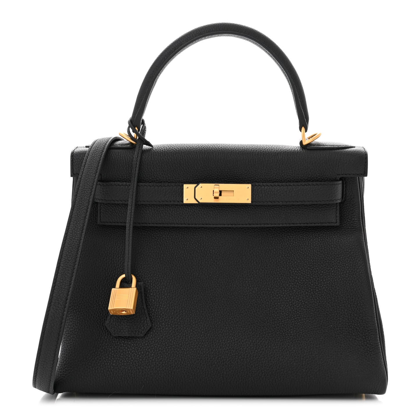 Togo Horseshoe Kelly Retourne 28 Black Vert Fonce