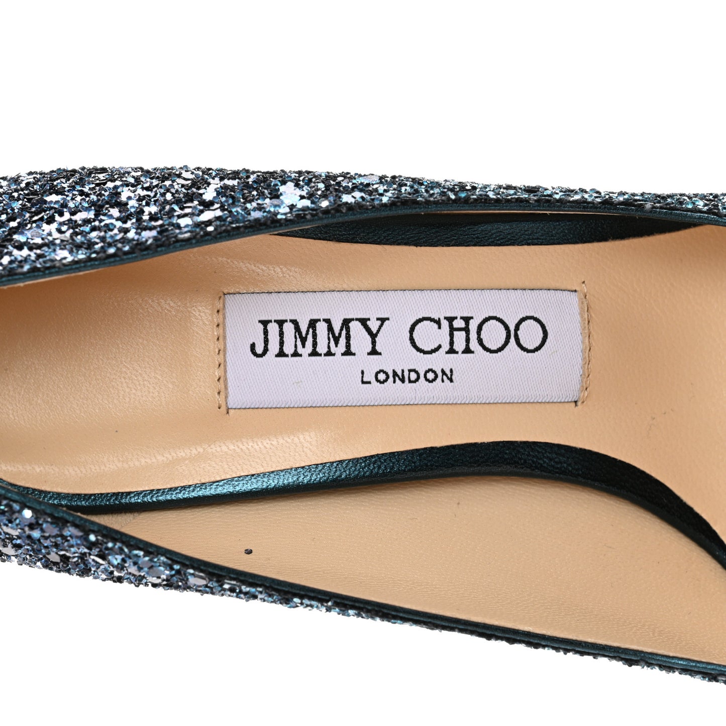 Coarse Glitter Degrade Pointy Toe Romy 100 Pumps 35.5 Peacock Navy