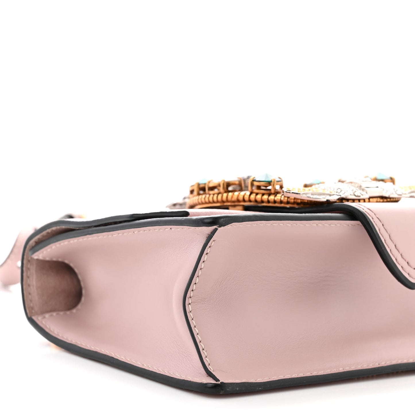 Goatskin Madras Soft Calf Crystal Embellished Shoulder Bag Mughetto