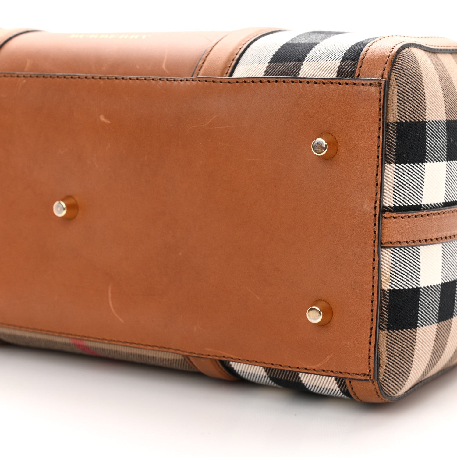 Burberry House Check Medium Alchester Bowling Bag Tan 10 of 20