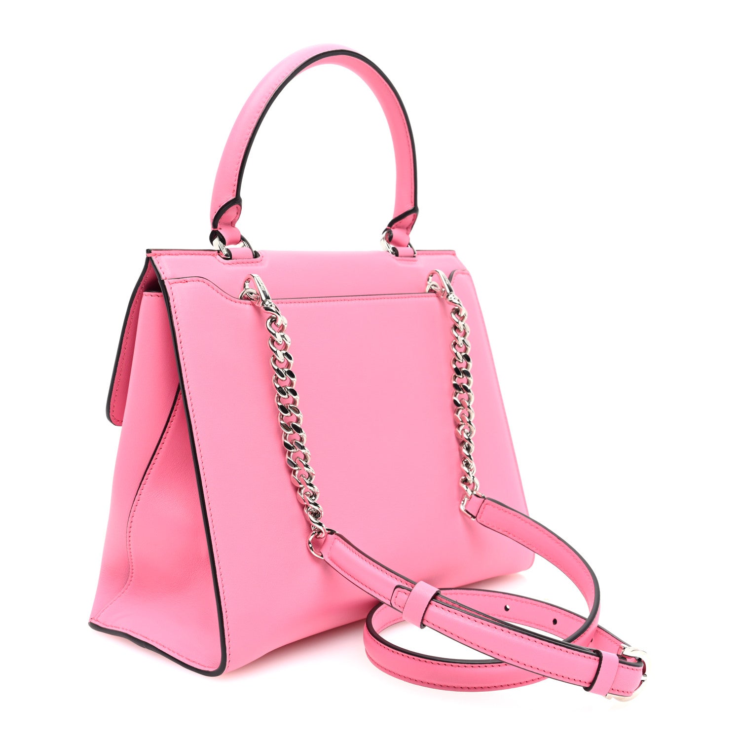 Salvatore Ferragamo Calfskin Gancini Trifolio Top Handle Bag Peonia 3 of 9