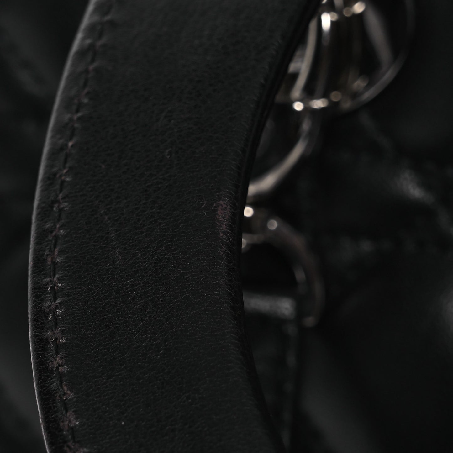 Lambskin Cannage Large Lady Dior Black