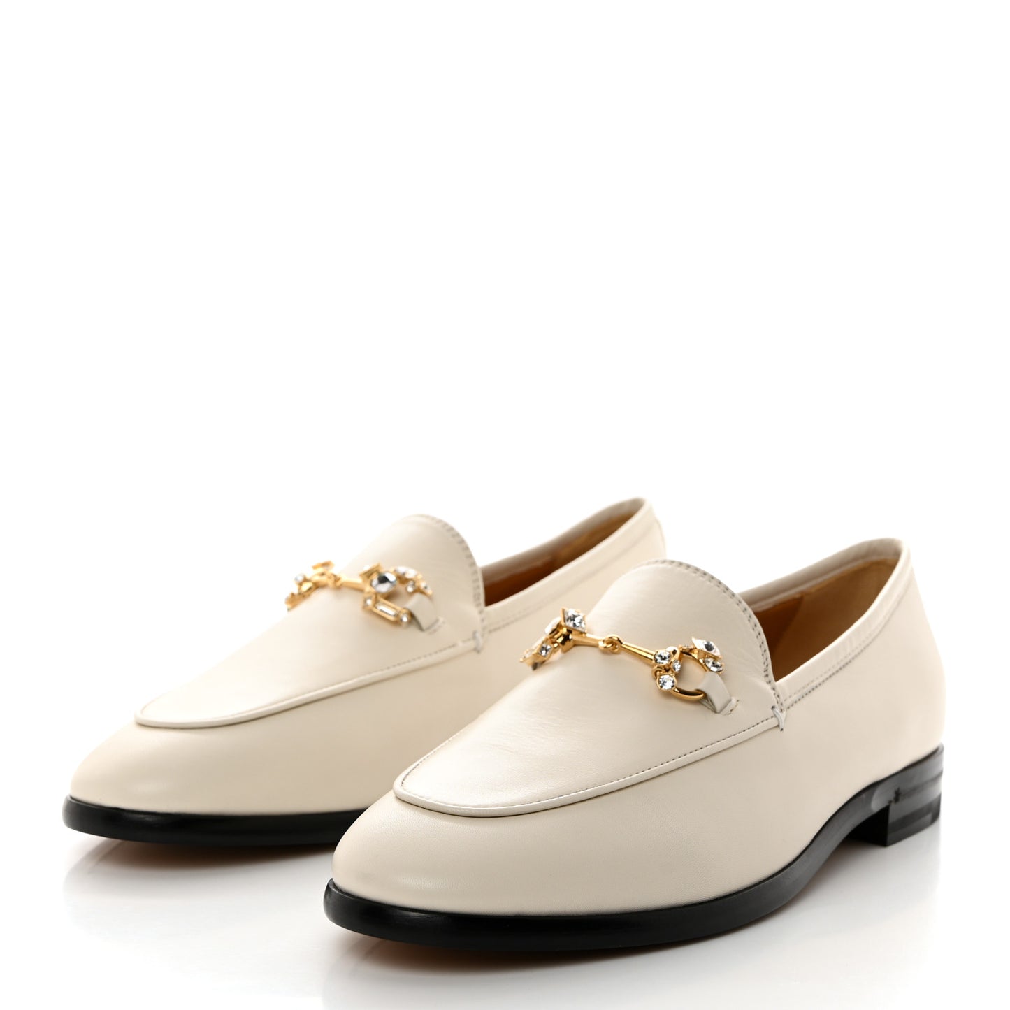 Malaga Kid 70 Crystal Horsebit Womens Jordaan Loafers 37.5 Mystic White