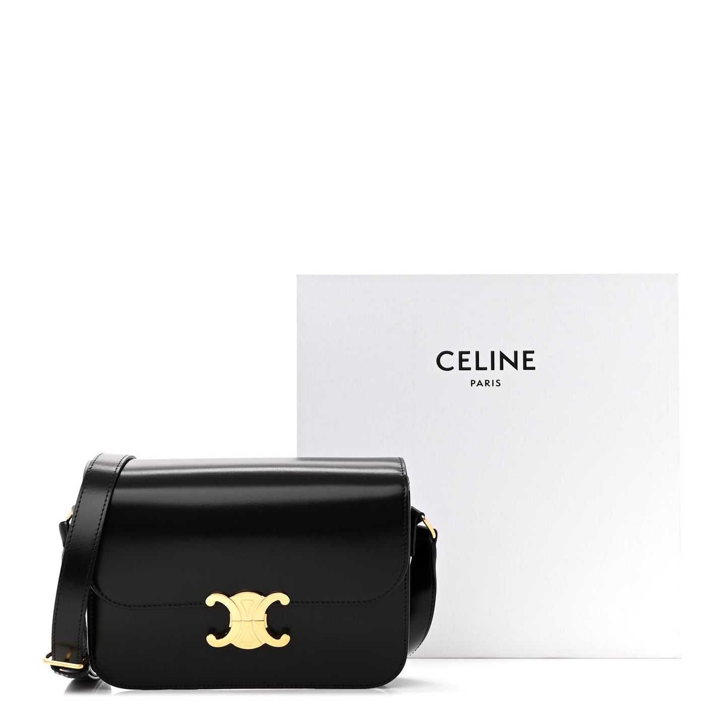 Shiny Calfskin Medium Triomphe Black