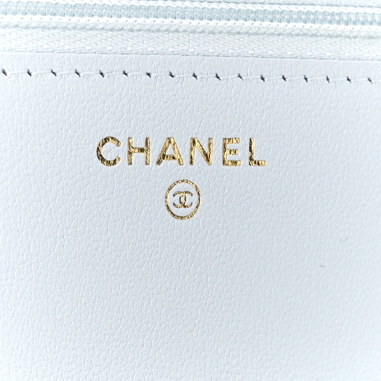 Caviar Quilted Sweetheart Wallet On Chain WOC Light Blue