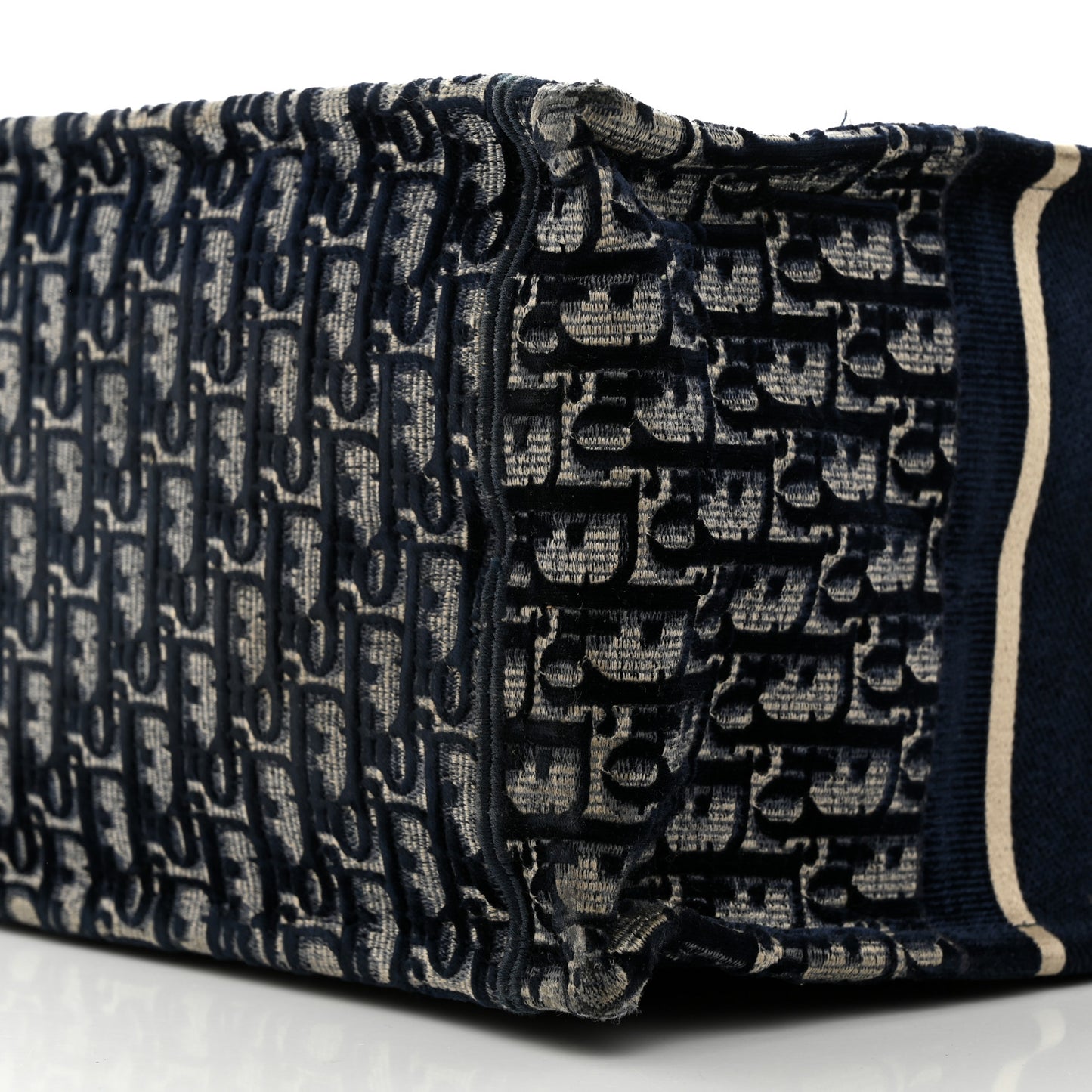Oblique Velvet Medium Book Tote Blue Multicolor