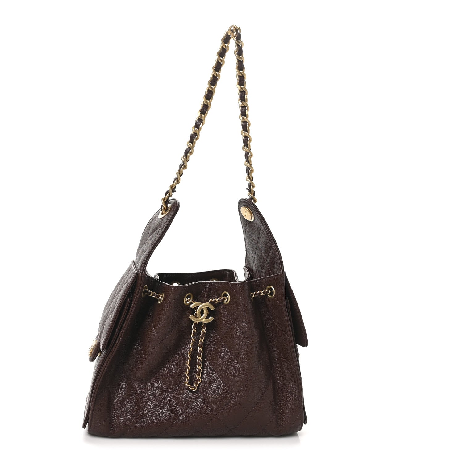 Chanel Caviar Quilted Small Chanel 25 Handbag Dark Brown 1770432
