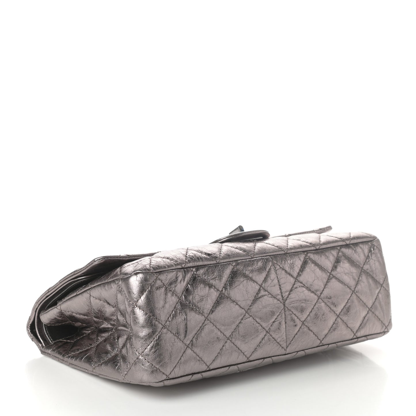 Metallic Aged Calfskin Quilted 2.55 Reissue 227 Flap Dark Silver