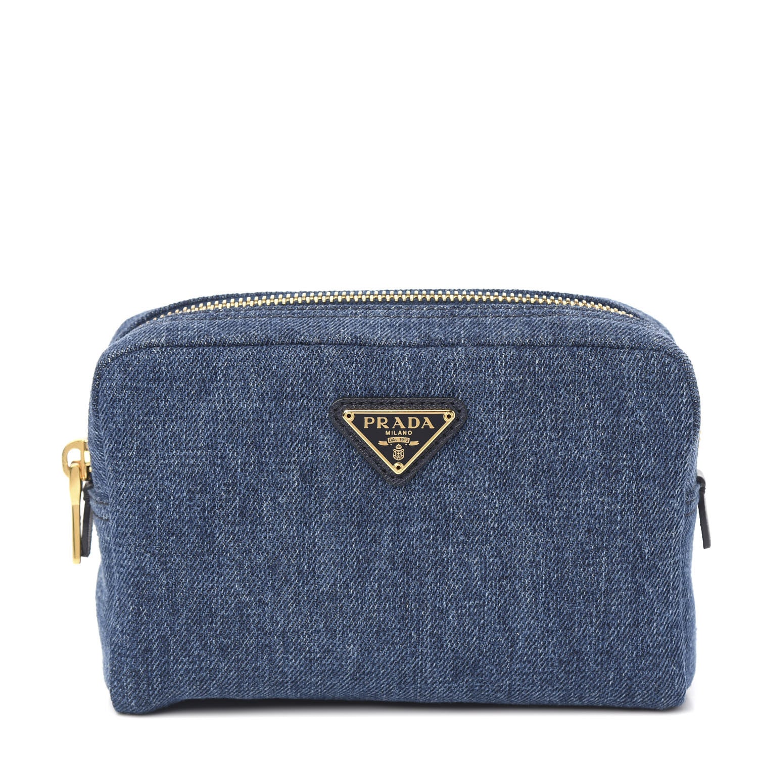 Prada Denim Cosmetic Pouch Bleu 586183 – FASHIONPHILE