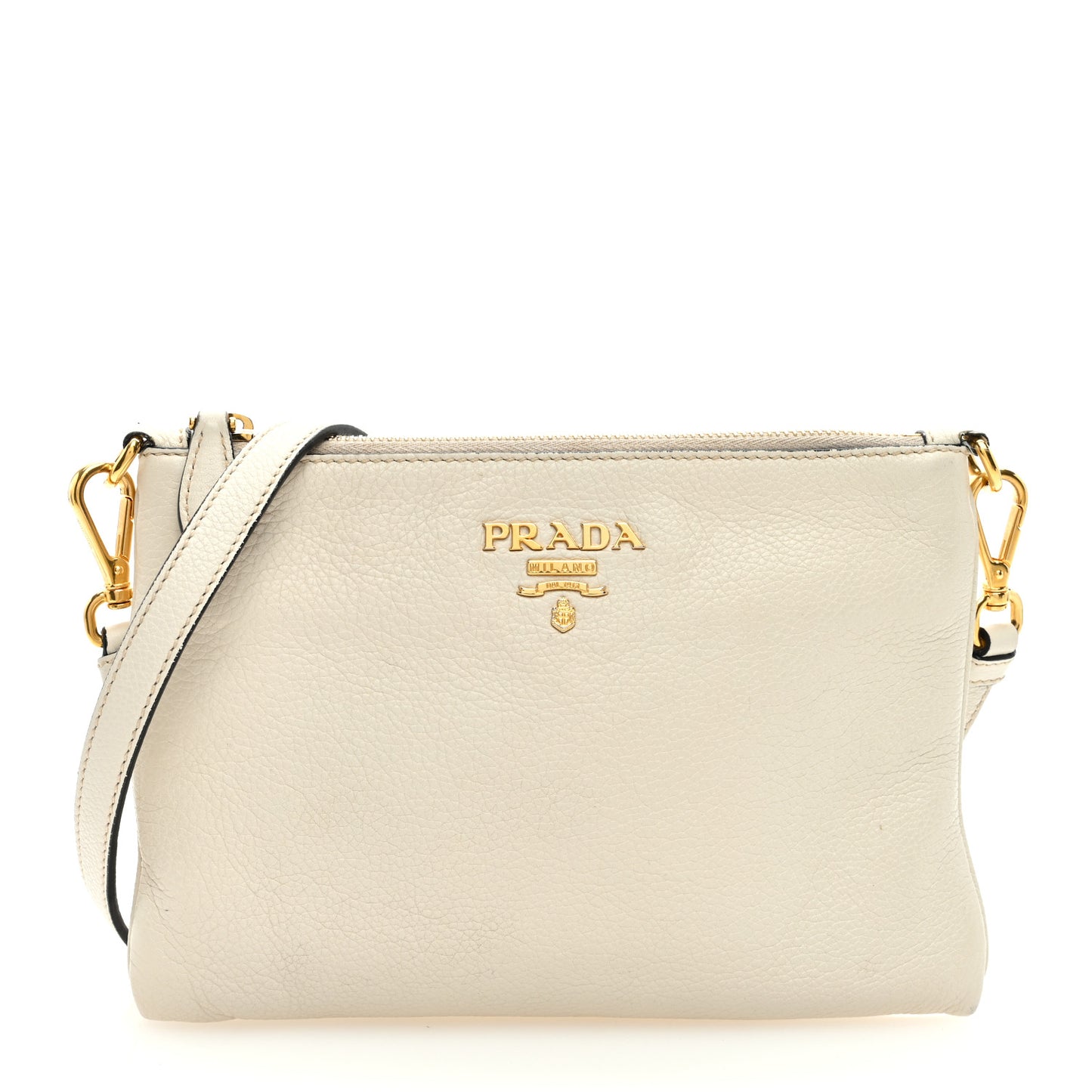 Vitello Phenix Zip Crossbody Bag Bianco