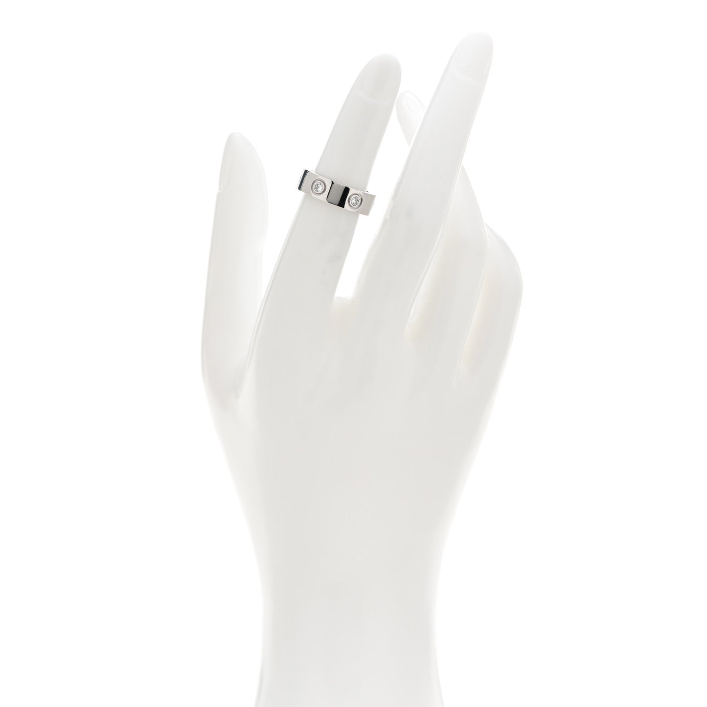 18K White Gold 6 Diamond 5.5mm LOVE Ring 48 4.5