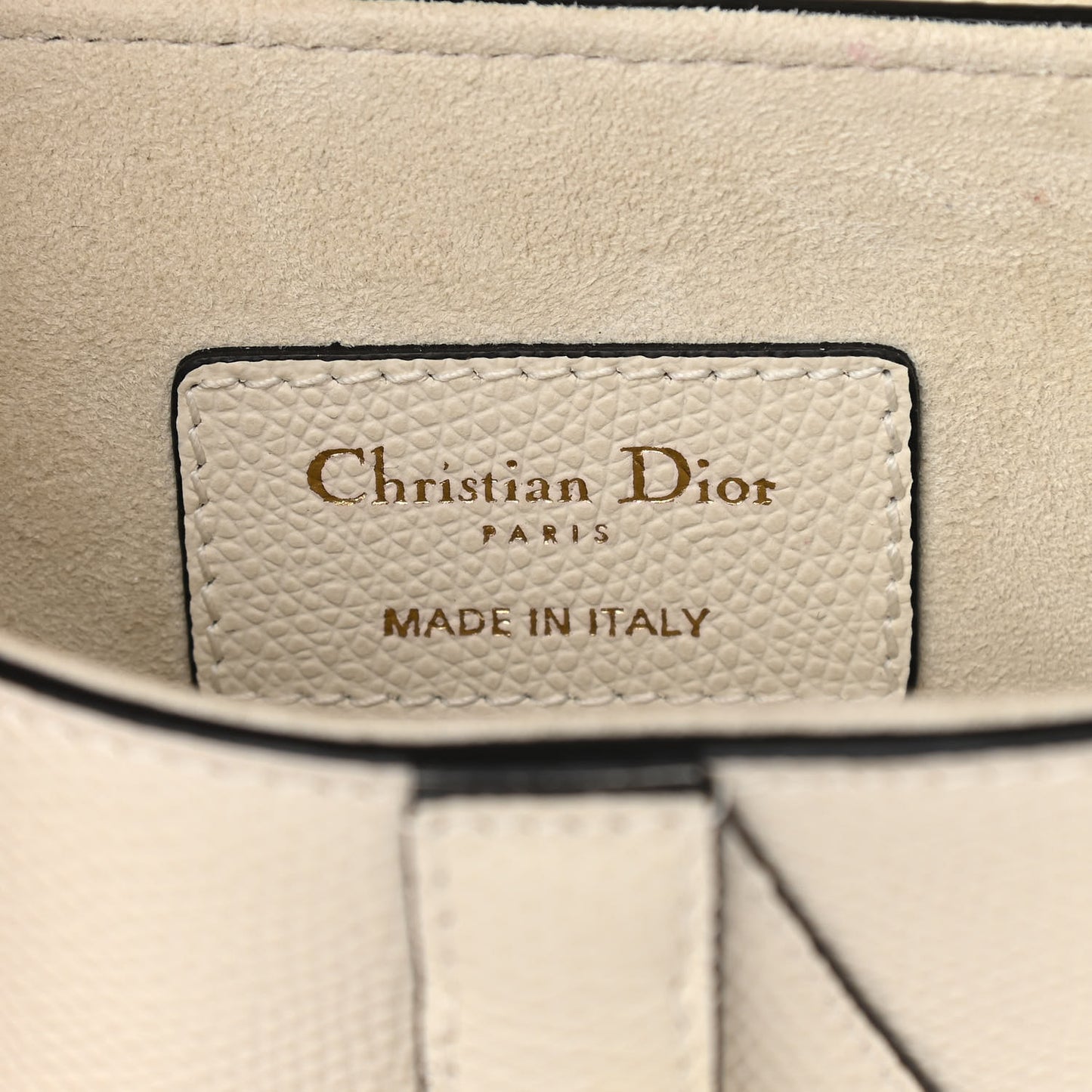 Grained Calfskin Mini Saddle Bag White