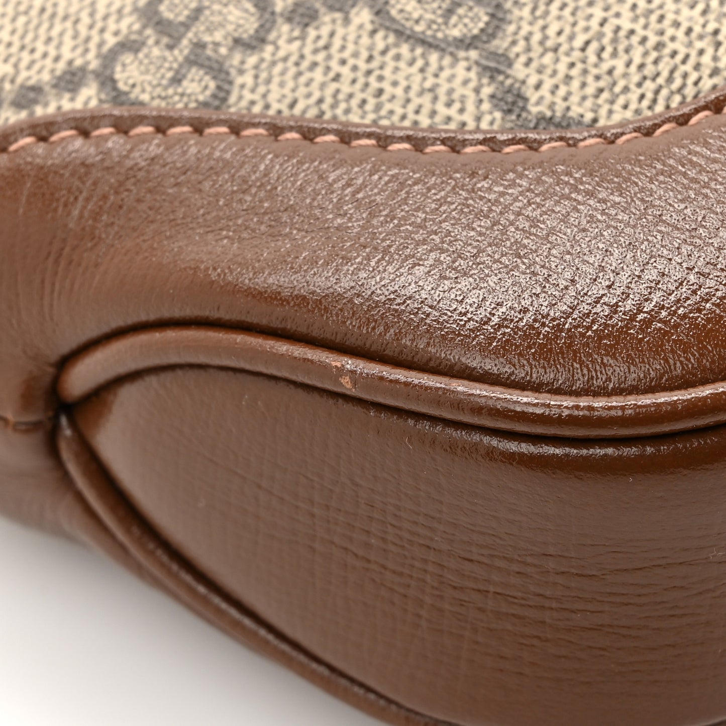 GG Supreme Monogram Azalea Calfskin Web Mini Jackie 1961 Hobo Beige Ebony Brown Sugar